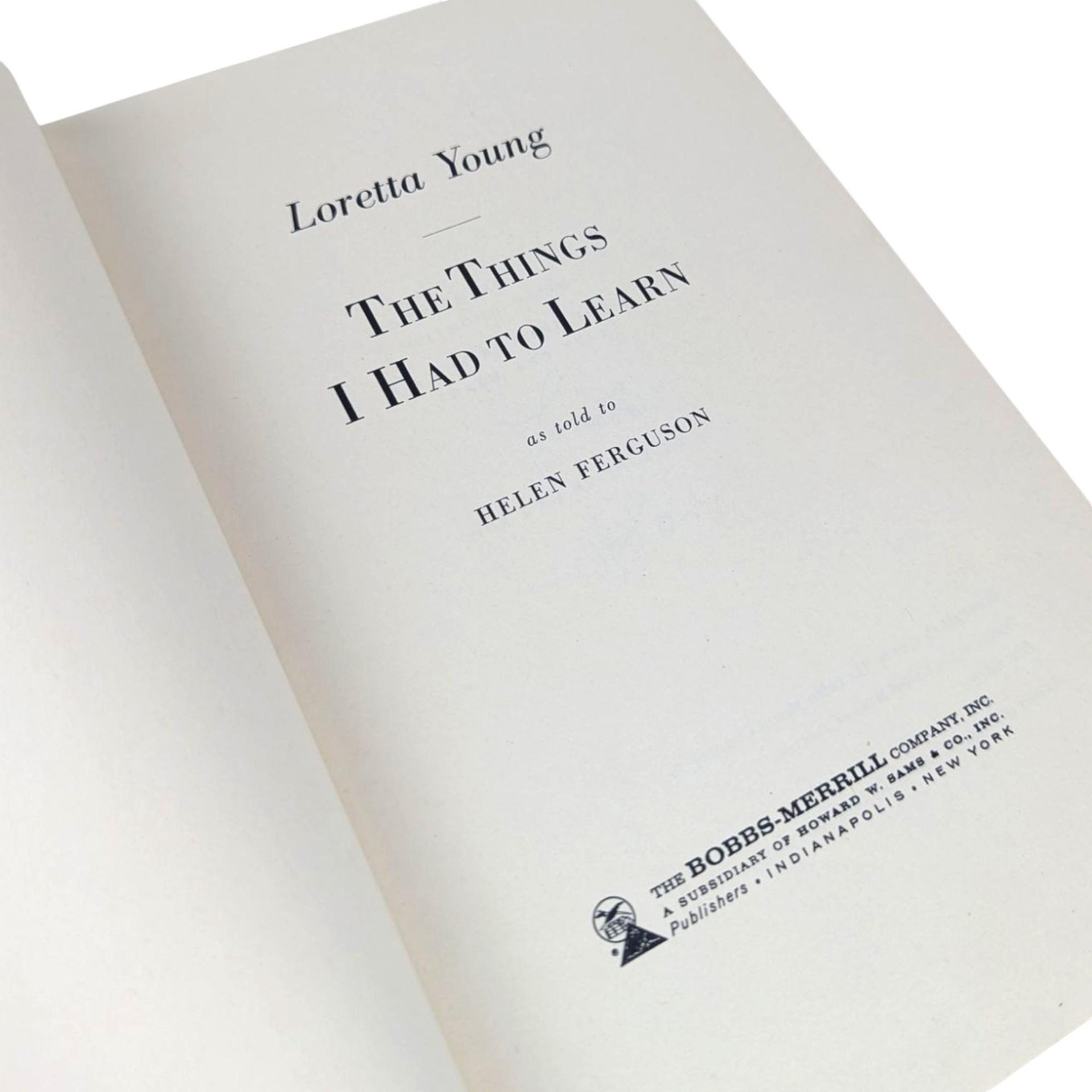 1961 Loretta Young Autobiography: Hollywood Star Memoir, Classic Film