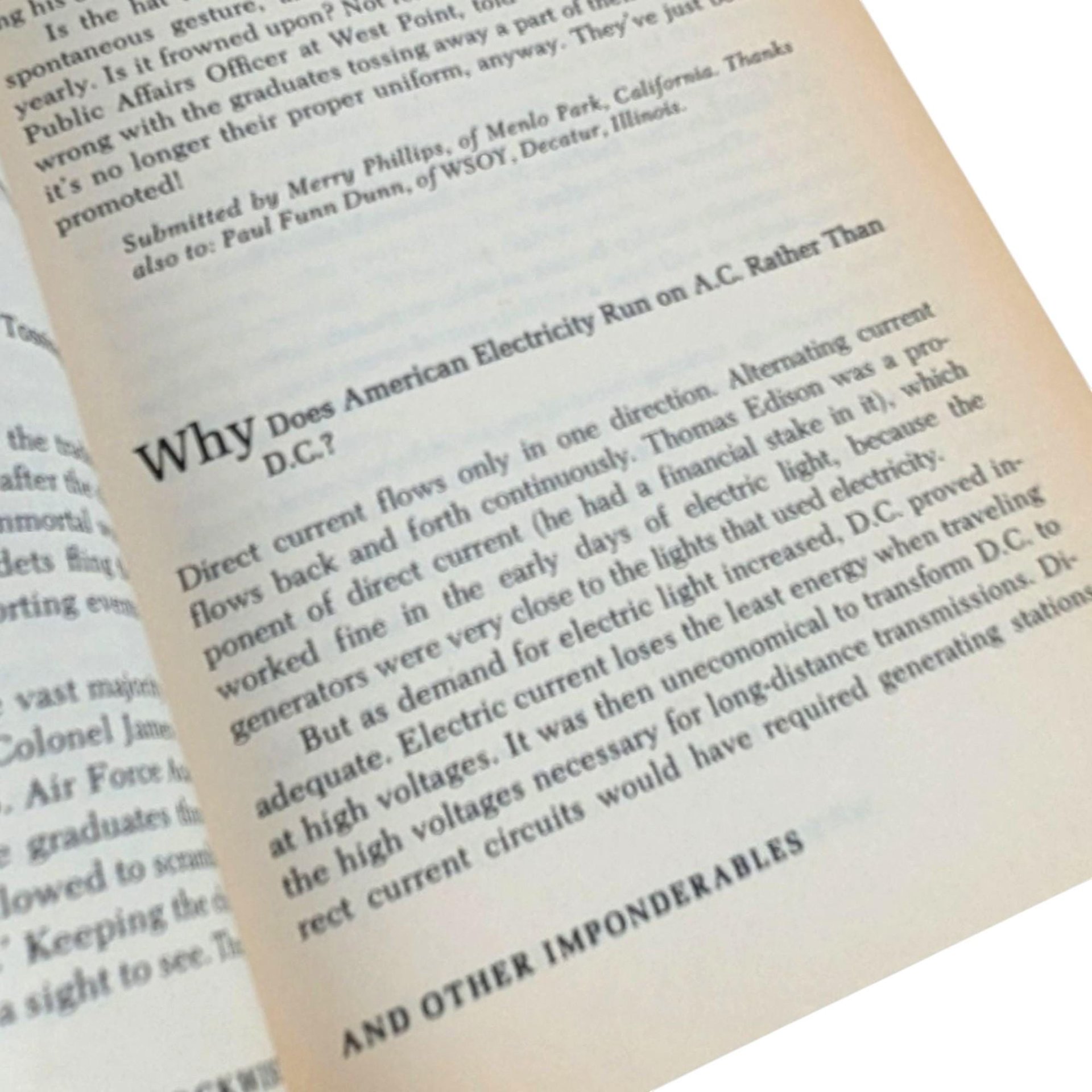 Vintage Trivia Book: Why Do Clocks Run Clockwise? - David Feldman