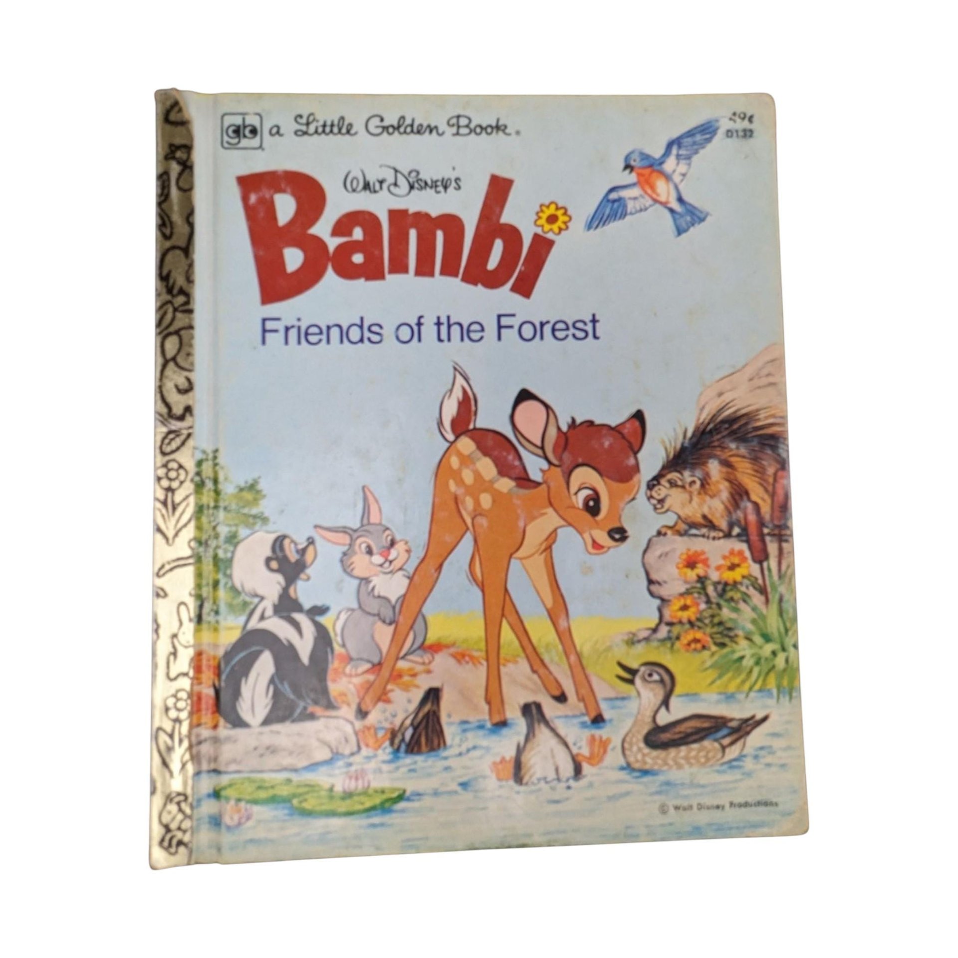 Vintage Disney Storybook Collection: Little Golden Book Lot with Bambi, Pinocchio & Fox and the Hound