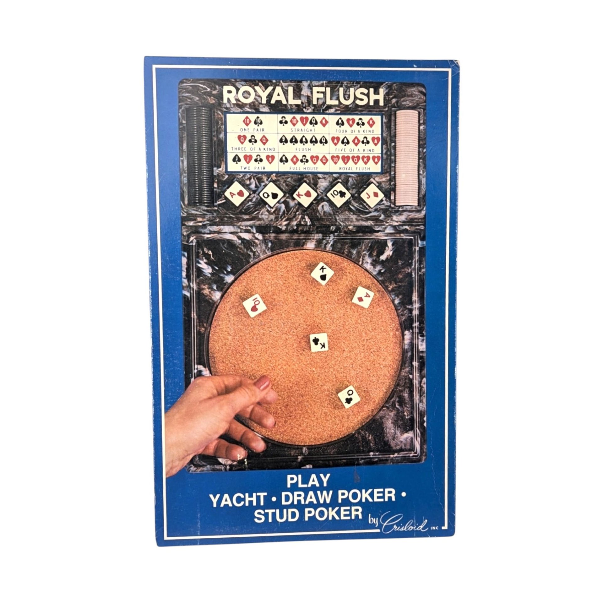 Vintage 1980 Royal Flush Poker Game by Crisloid - Complete Retro Set