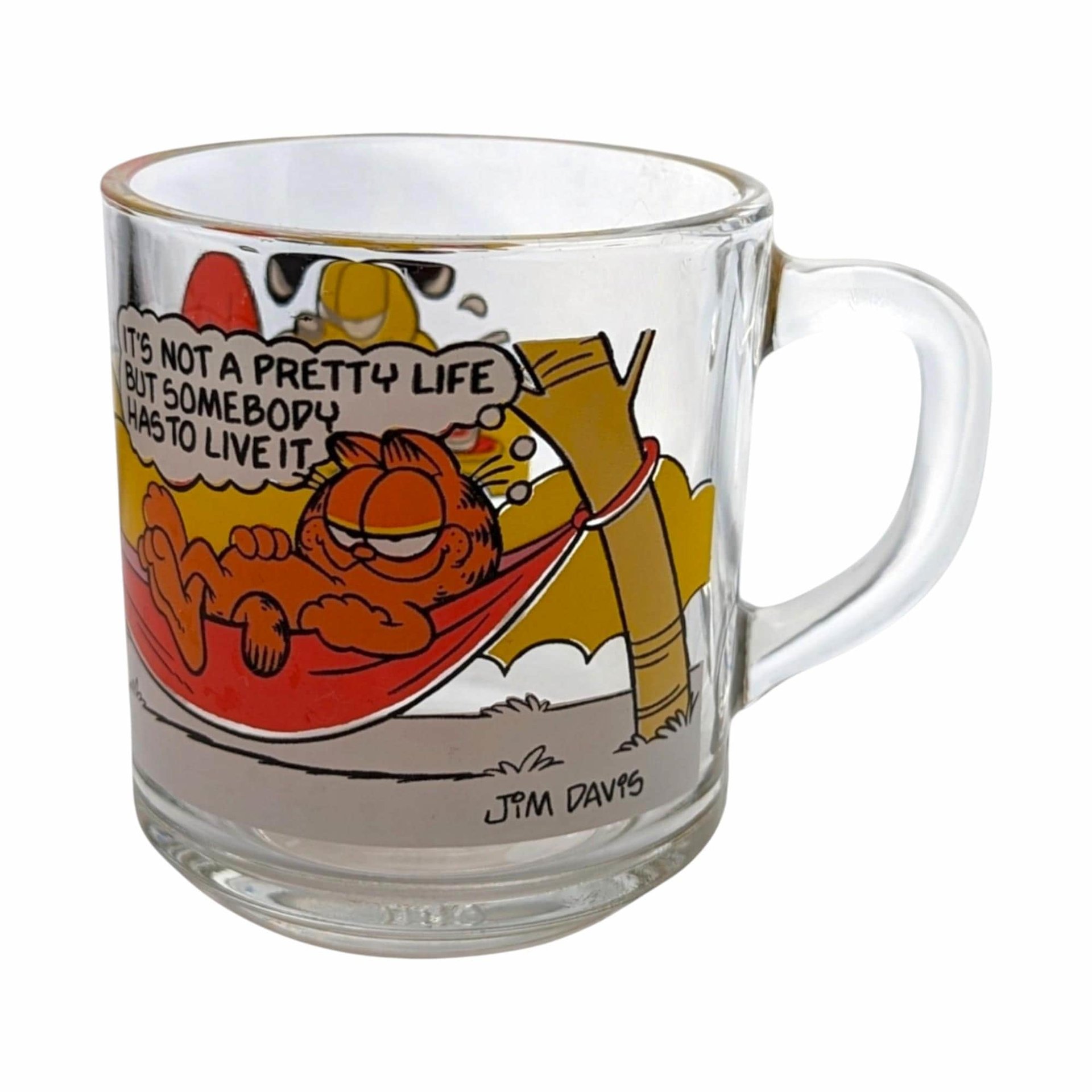 Vintage Garfield Glass Mug Set: 1978 Collectible Cartoon Glasses