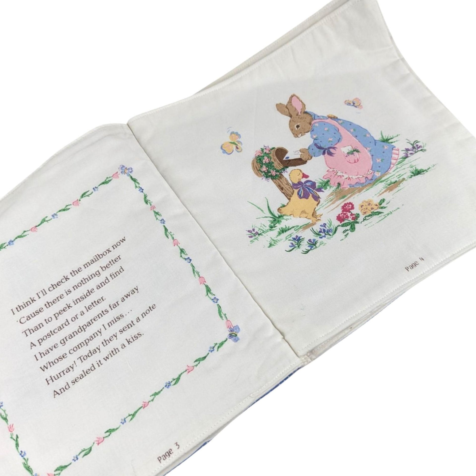 Vintage Cottontail Corner Cloth Book: 1980s Bunny Nursery Toy