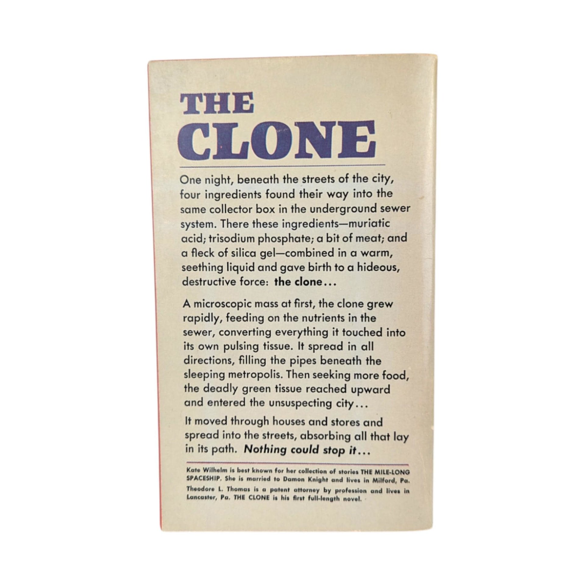 Vintage 1965 The Clone Paperback: Nebula Award Nominee Sci-Fi Novel