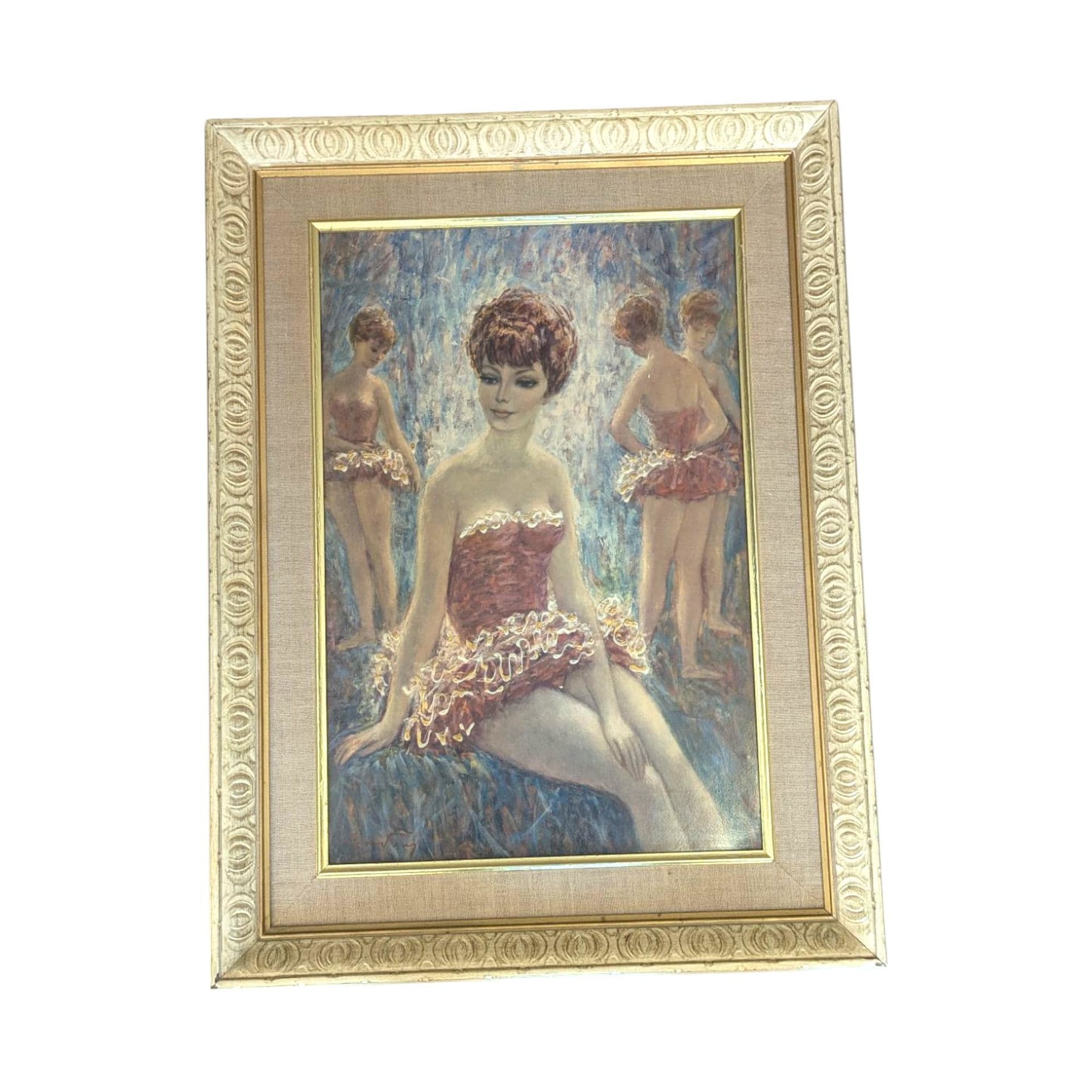 Vintage Ballerina Prints: Framed Ballet Wall Art - Pink & Blue