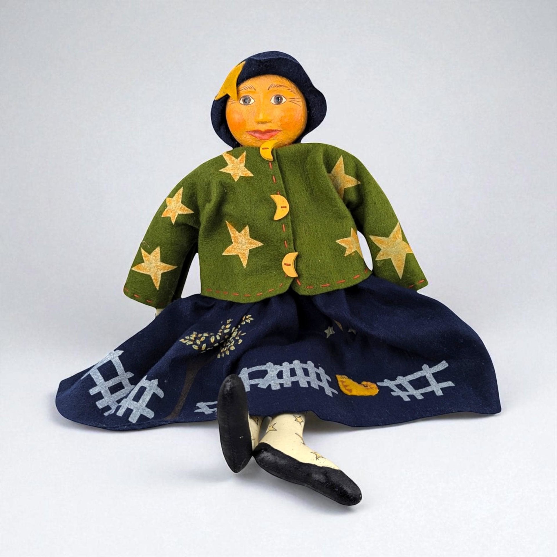 Vintage Miss Moon Beam Doll: 21" Paper Mache Face, Collectible Toy