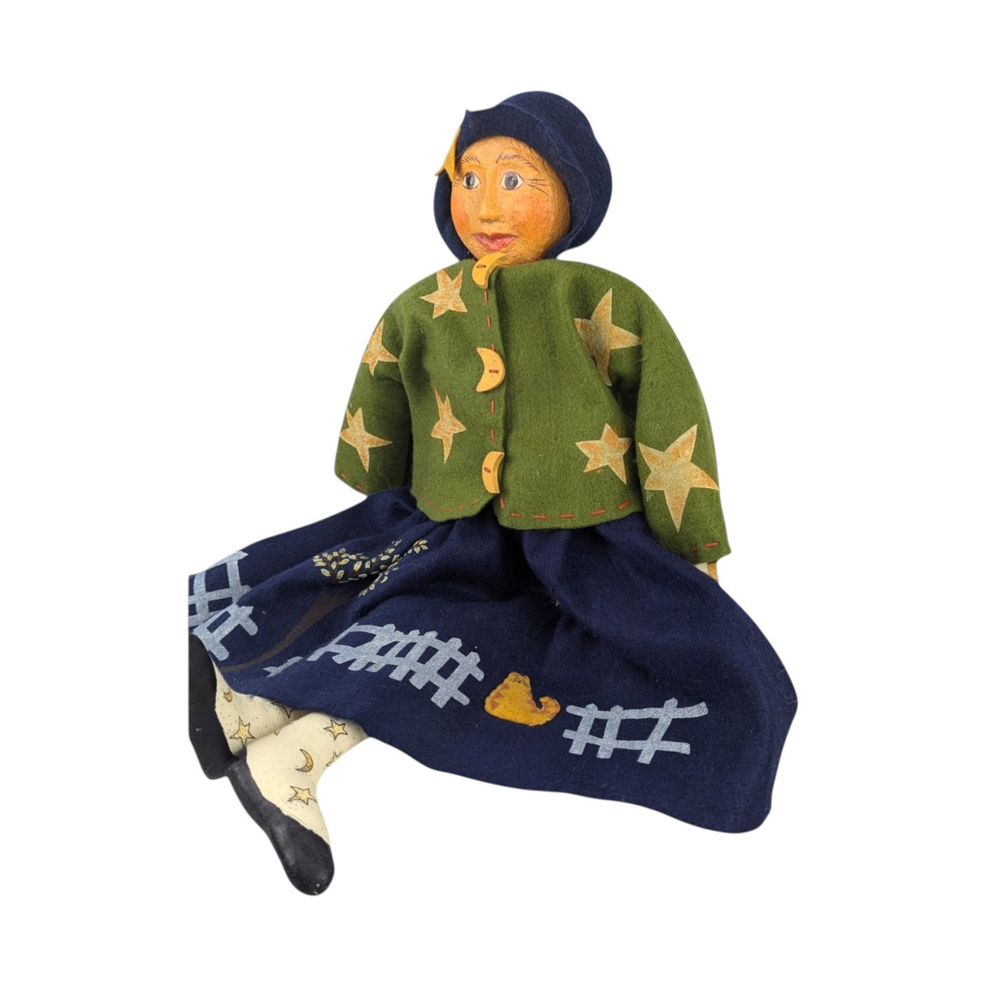 Vintage Miss Moon Beam Doll: 21" Paper Mache Face, Collectible Toy