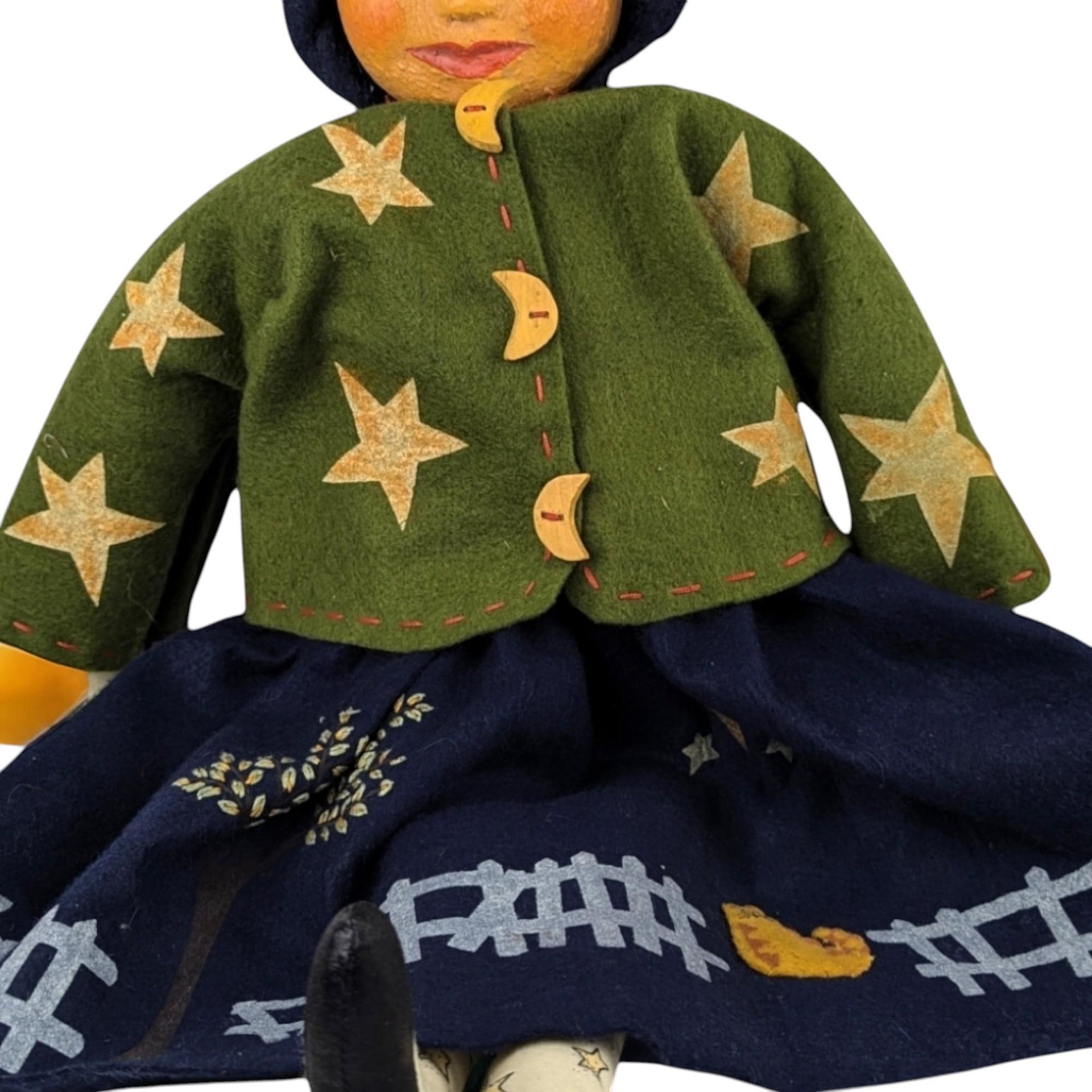 Vintage Miss Moon Beam Doll: 21" Paper Mache Face, Collectible Toy