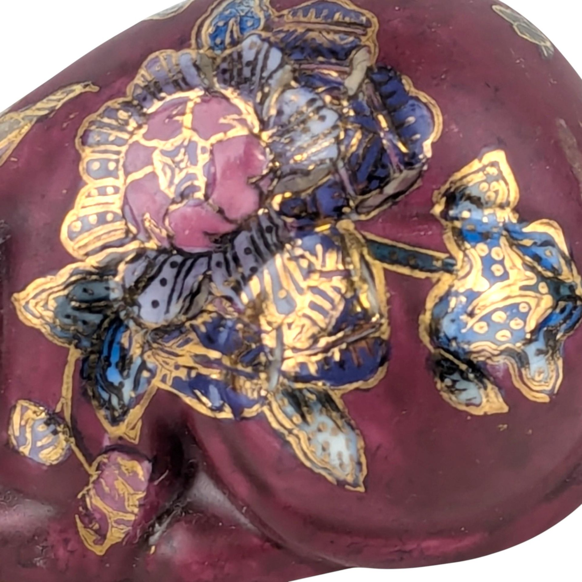 Vintage Fitz and Floyd Ceramic Cat Figurine: Hand-Painted Floral Decor