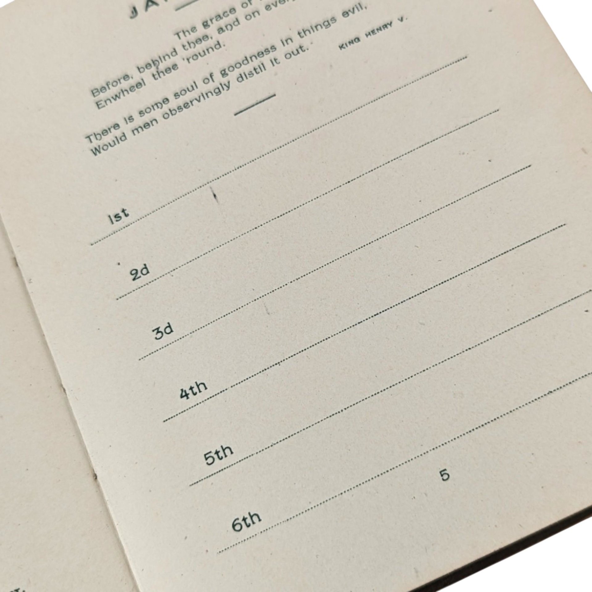 Antique 1904 "Happy Days" Birthday Book: Illustrated Shakespeare Gift Book