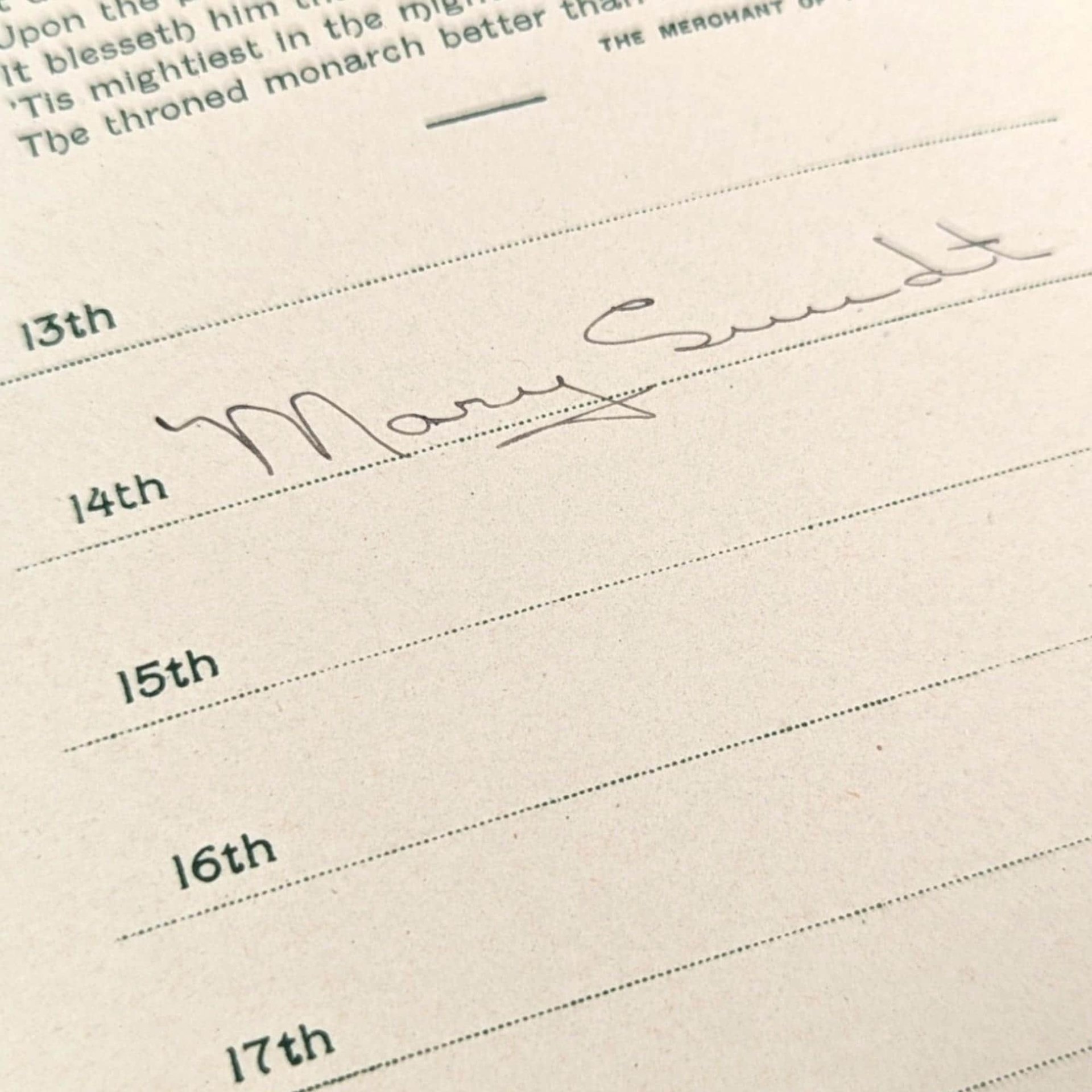 Antique 1904 "Happy Days" Birthday Book: Illustrated Shakespeare Gift Book