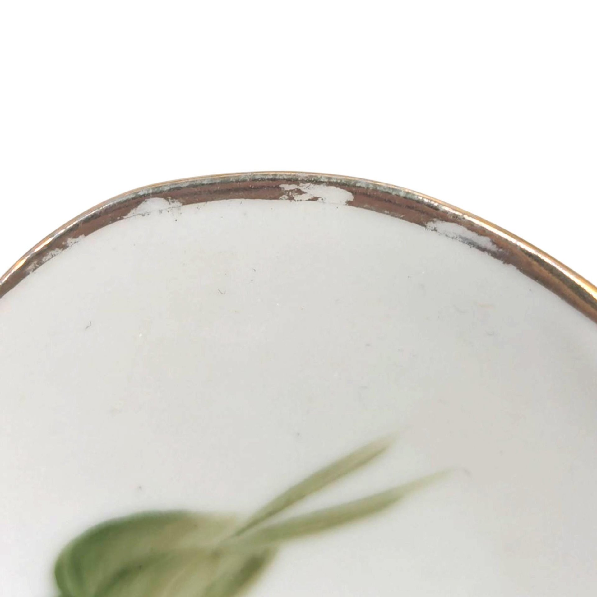 Vintage Ucagco Floral Trinket Dish: Hand Painted Roses, Gold Trim