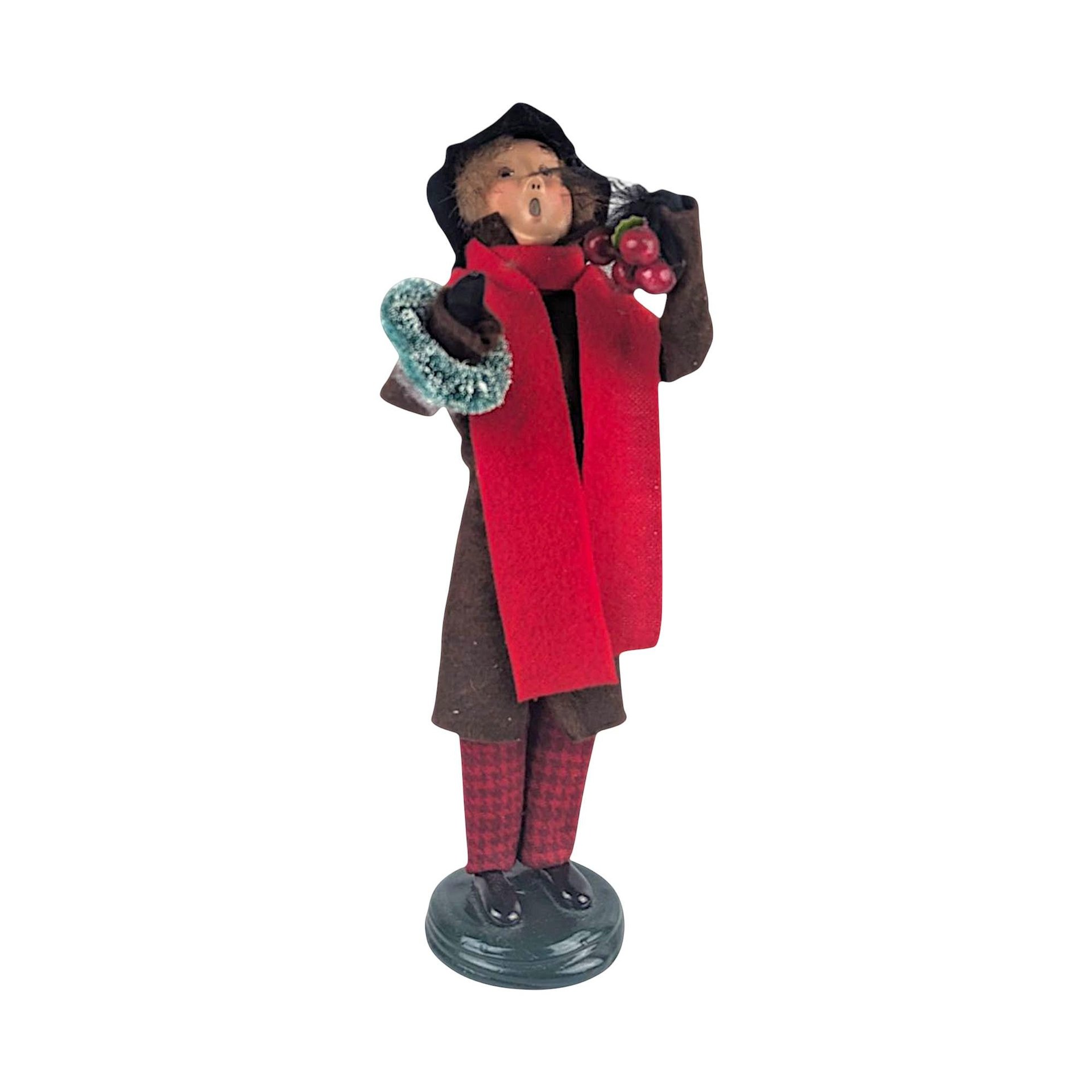 Vintage Byers' Choice Caroler: 1998 Street Vendor Woman with Wreath
