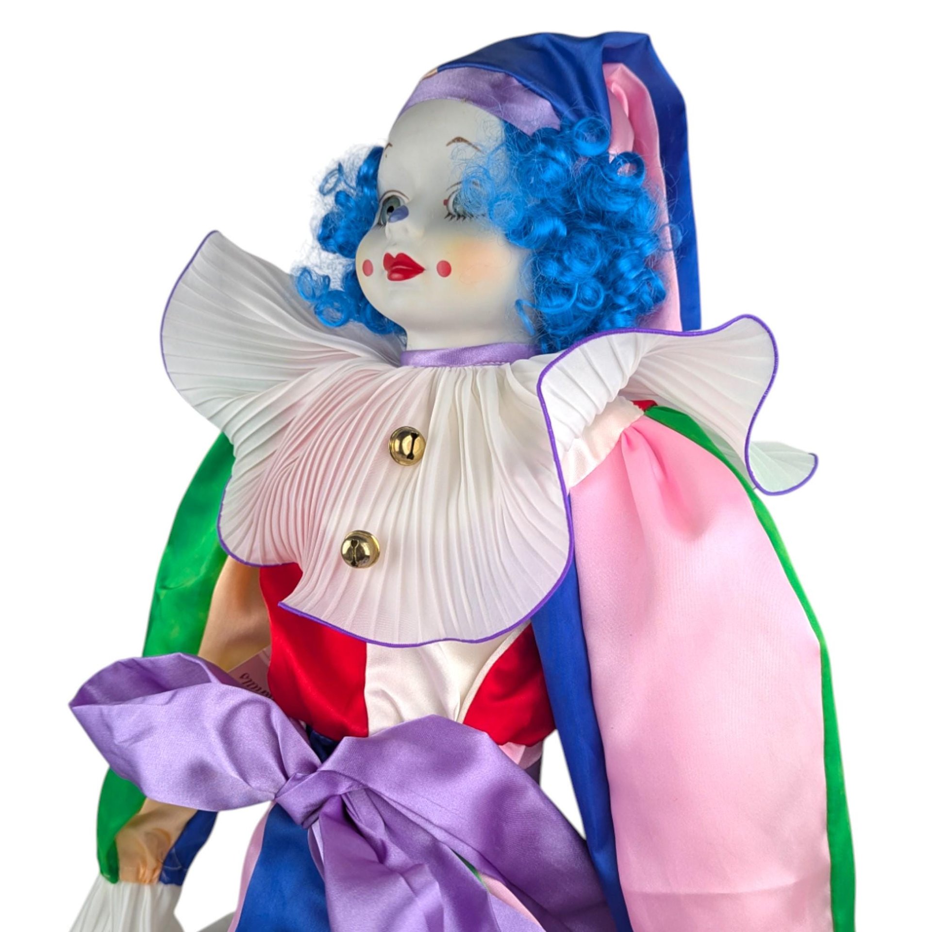 Vintage Bette Ball "Jody" Clown Doll: Victoria Ashlea Originals Musical Porcelain Doll