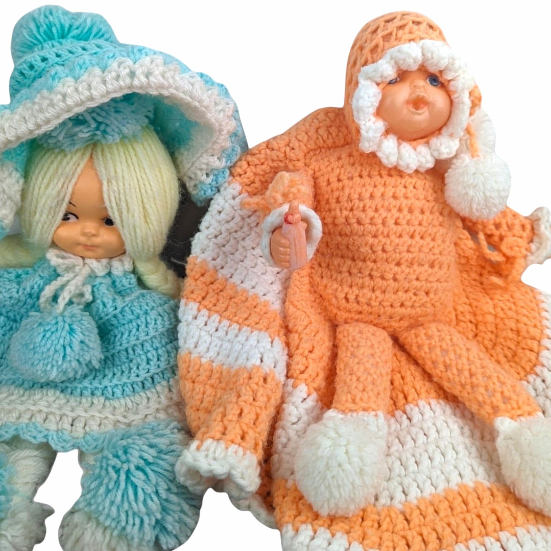 Vintage Hand Crocheted Dolls: Nursery Decor, Collectible Art