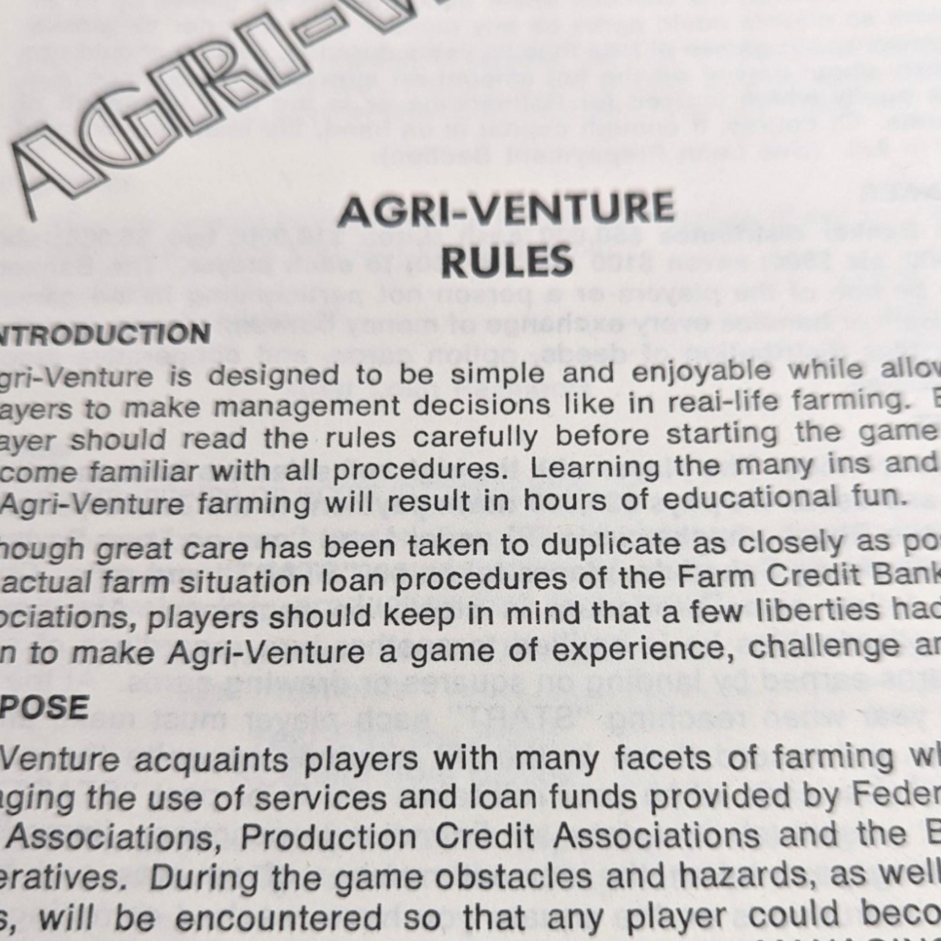 Vintage 1974 Agri-Venture Board Game: Complete Farming & Economics
