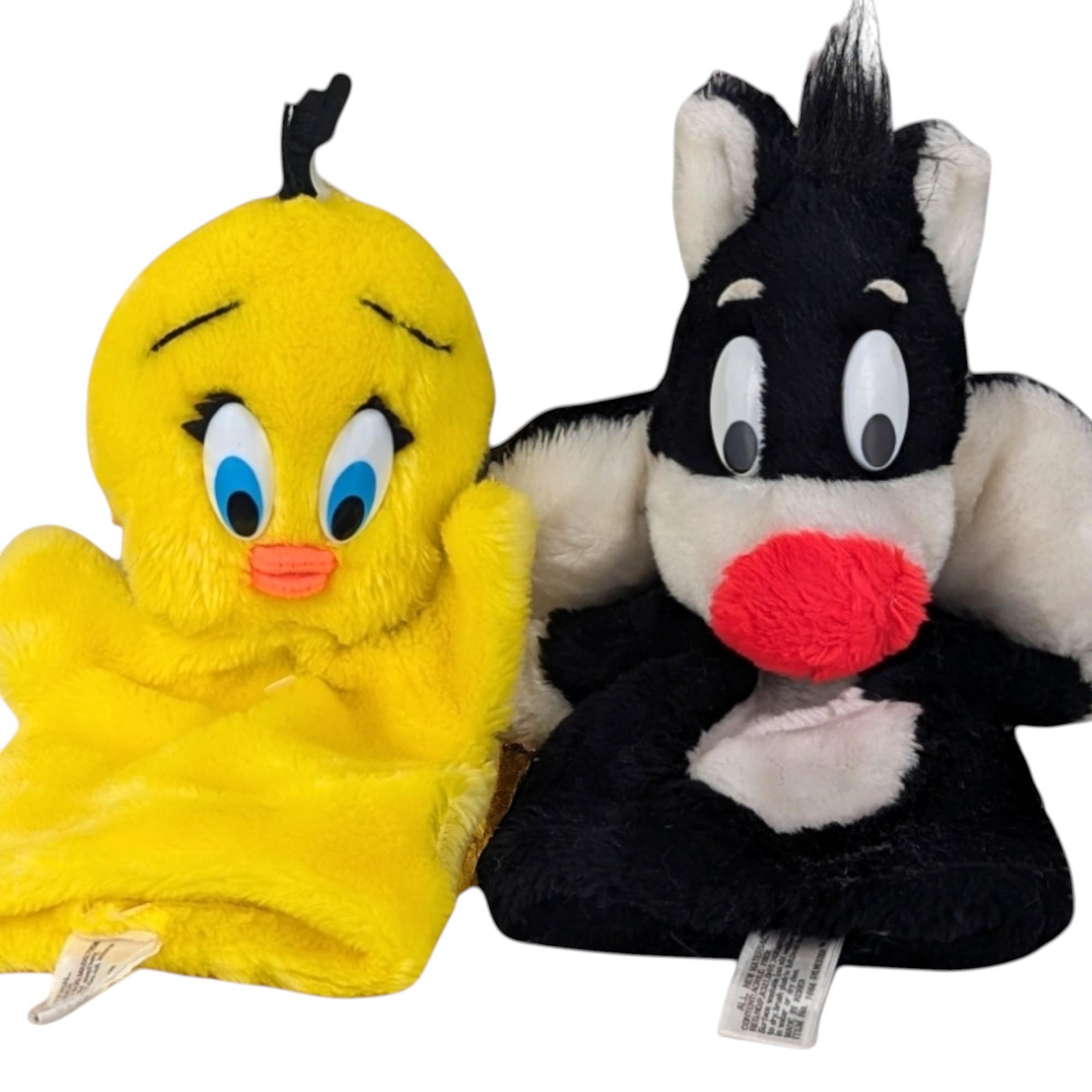 Vintage 1971 Tweety and Sylvester Hand Puppets: Looney Tunes Collectible Toys