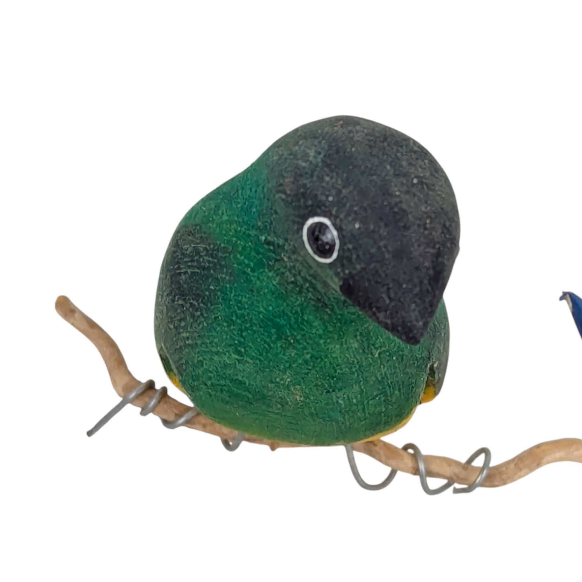 Vintage Painted Wood Bird Set: Plant Sitters and Magnets Lot, 12 Pieces