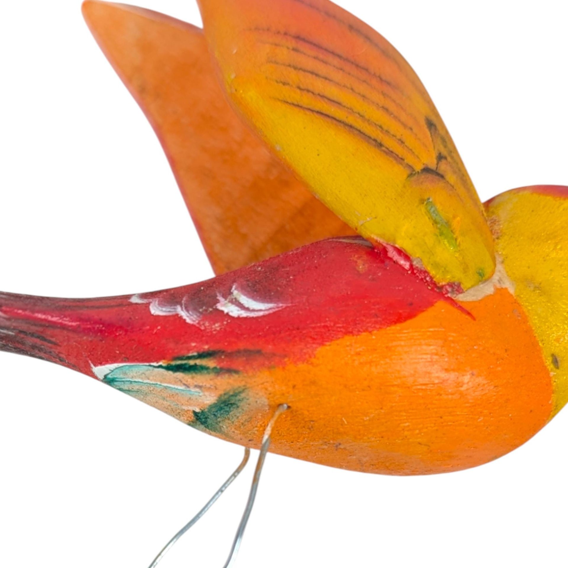 Vintage Painted Wood Bird Set: Plant Sitters and Magnets Lot, 12 Pieces