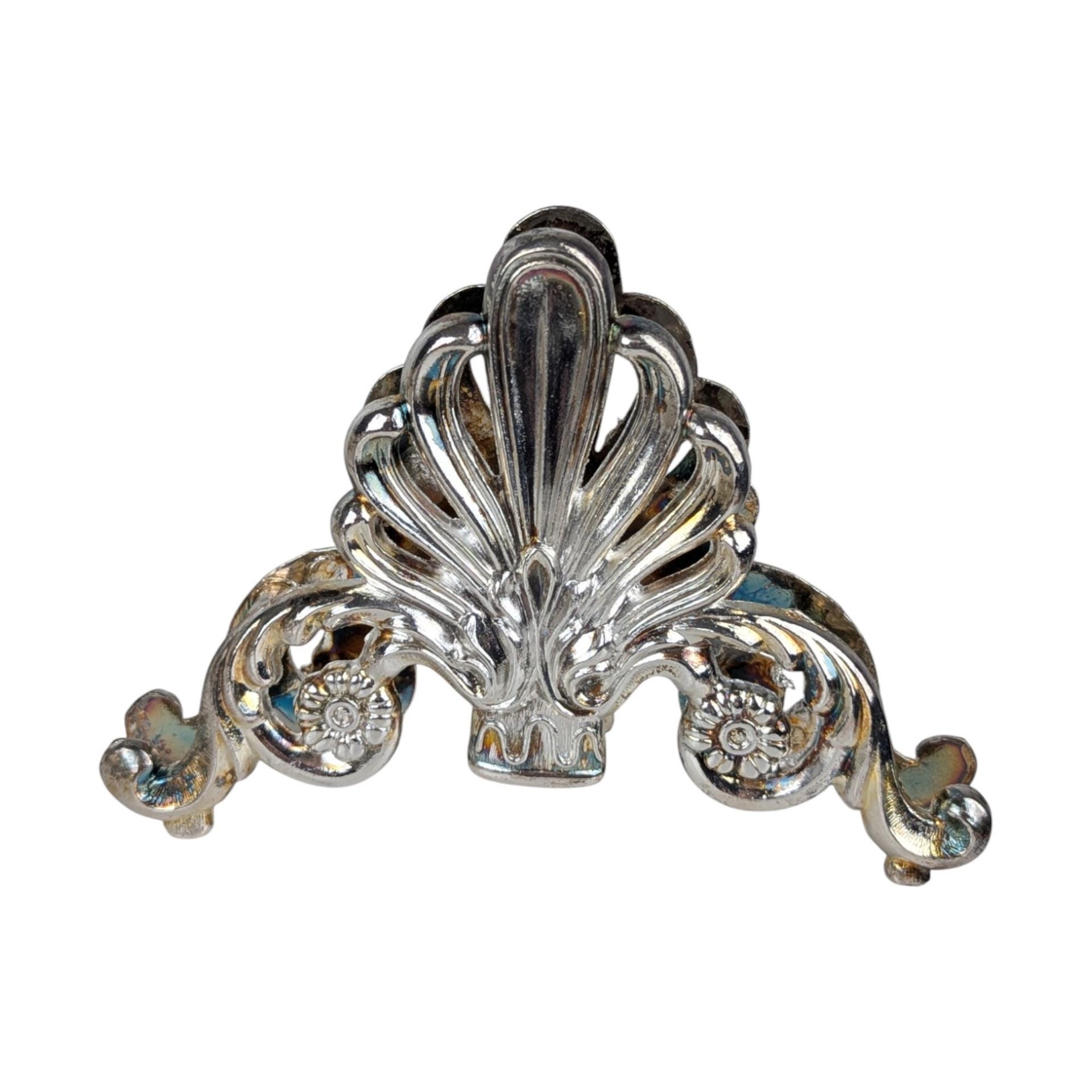 Vintage Silver Plate Silverware Rests: Set of 3 Ornate Cutlery Holders