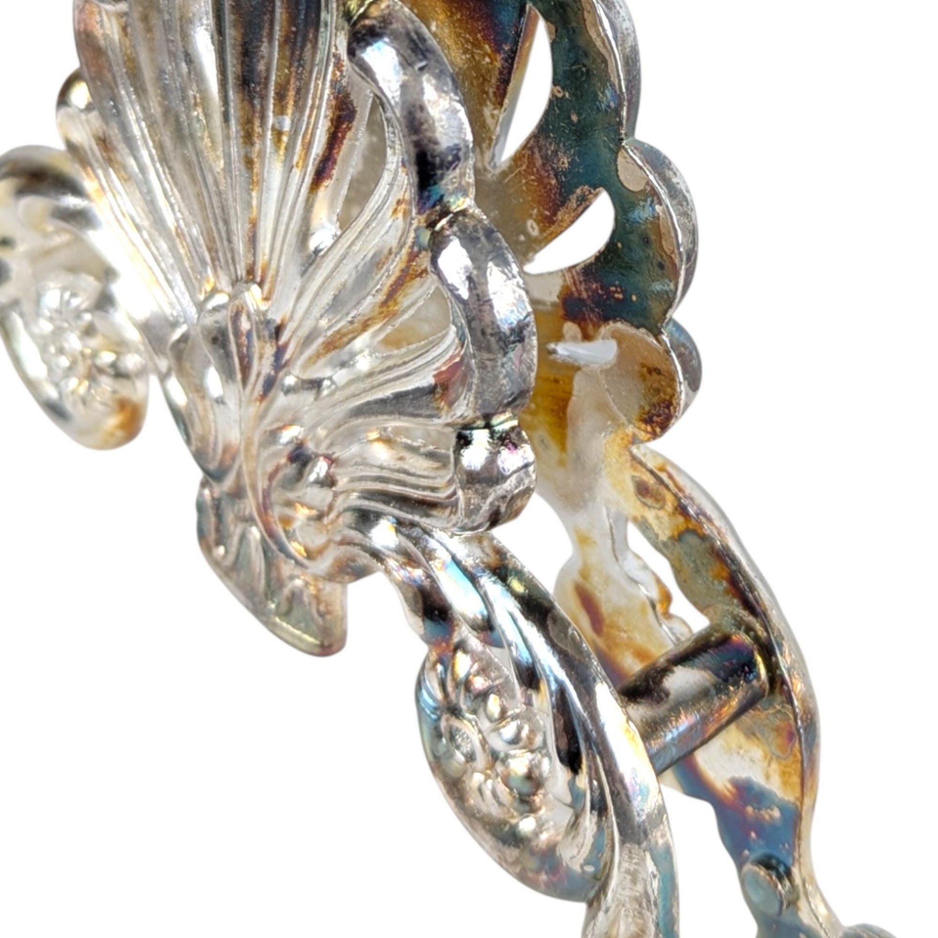 Vintage Silver Plate Silverware Rests: Set of 3 Ornate Cutlery Holders