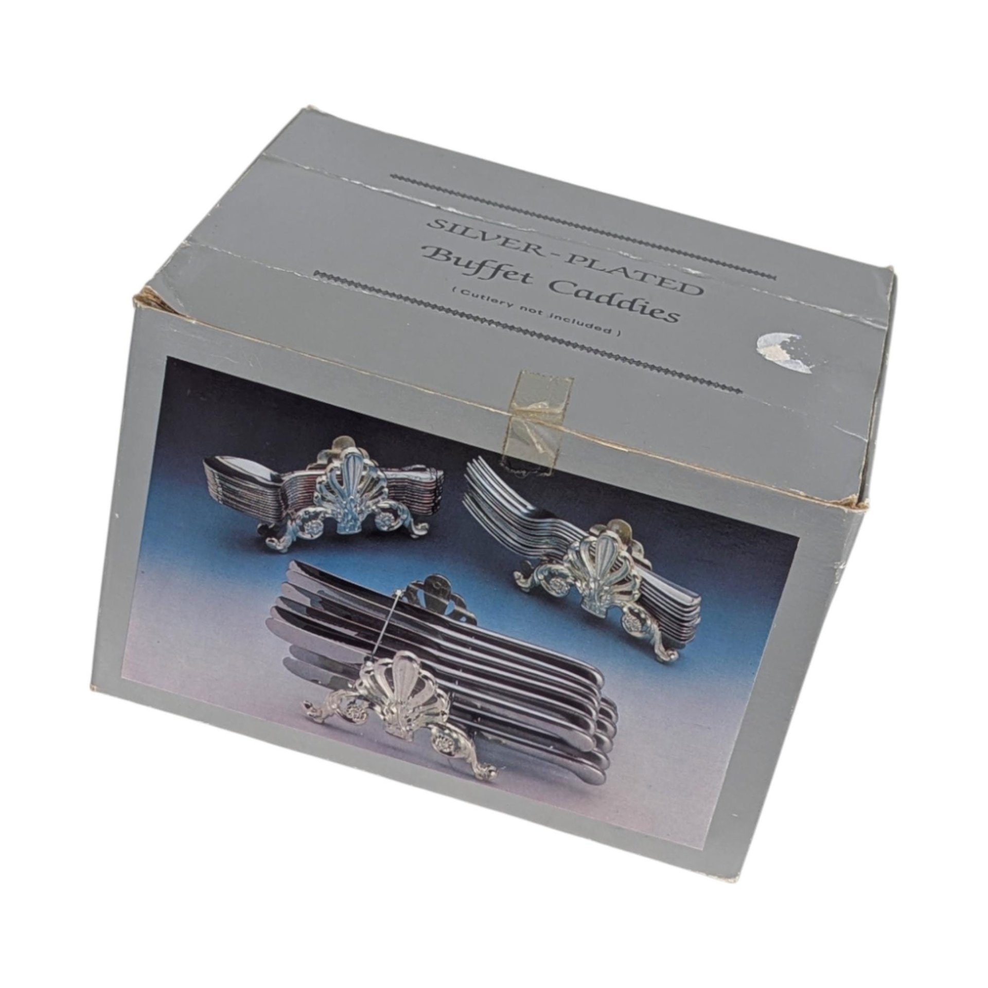 Vintage Silver Plate Silverware Rests: Set of 3 Ornate Cutlery Holders