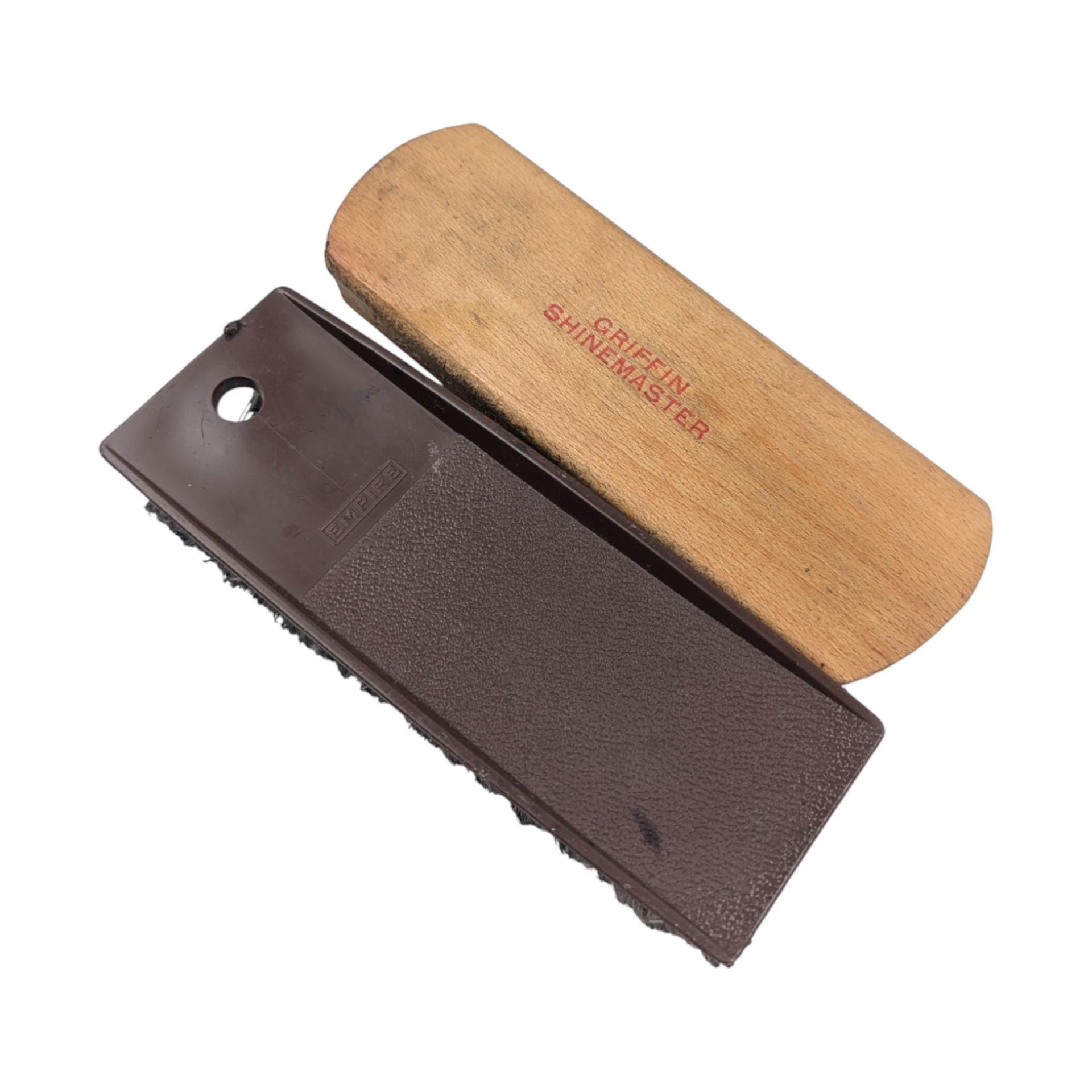 Vintage 1970s Griffin Shinemaster Shoe Shine Box: Oak Valet Stand