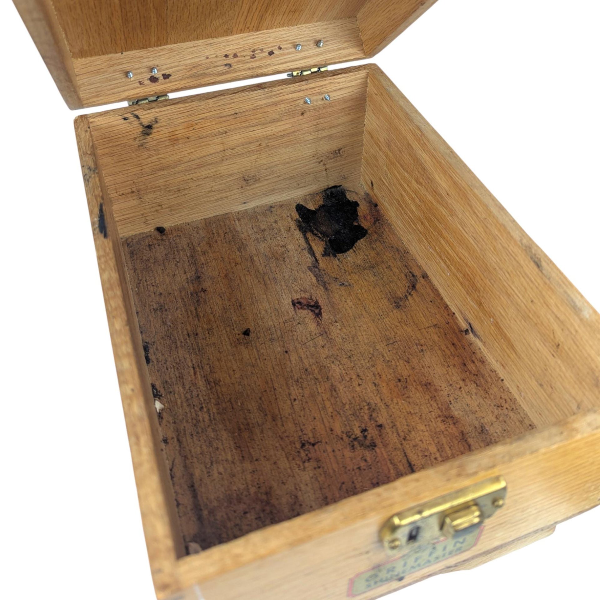 Vintage 1970s Griffin Shinemaster Shoe Shine Box: Oak Valet Stand