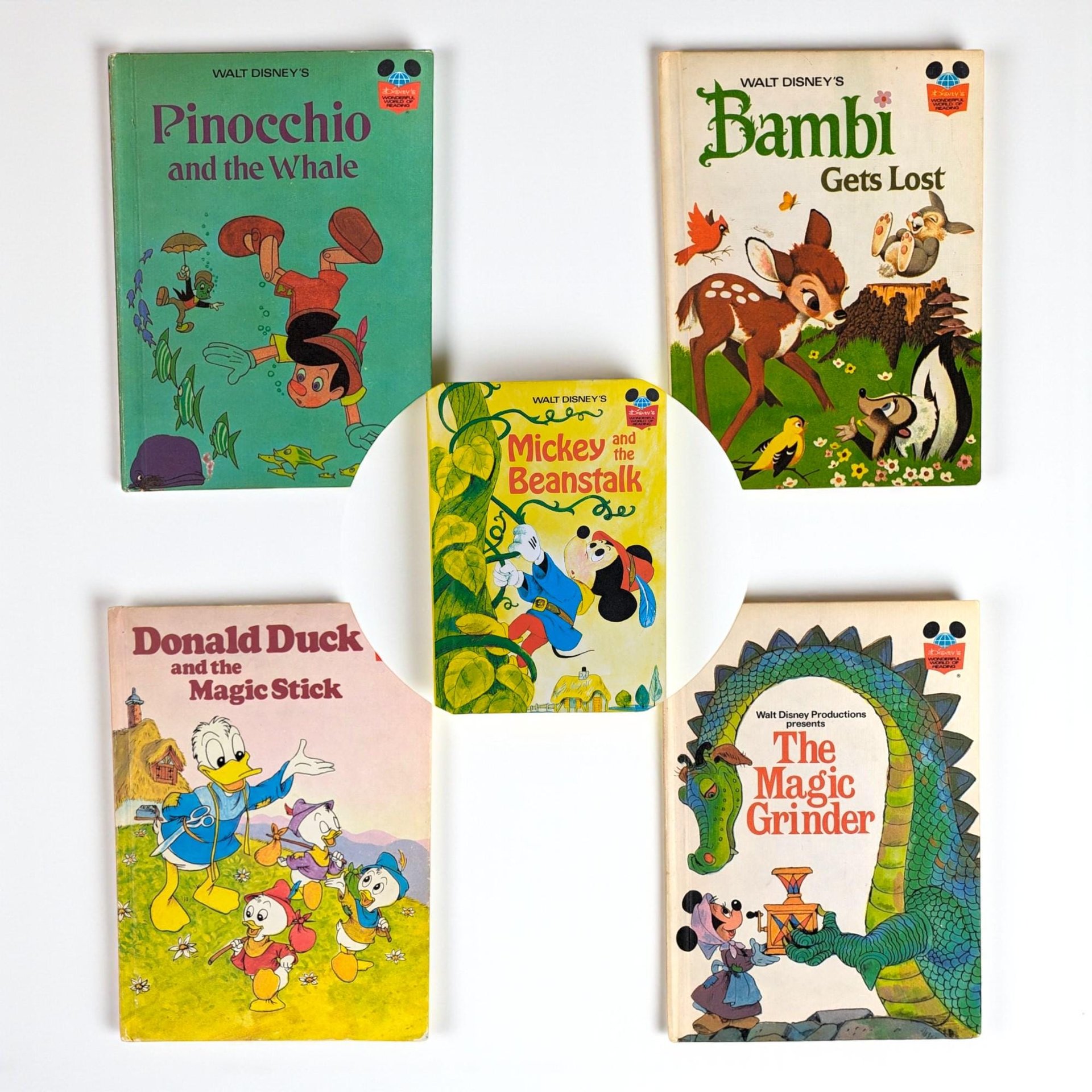 Vintage Walt Disney Book Lot: Mickey, Bambi, Donald Duck, Pinocchio Classic Children's Storybooks