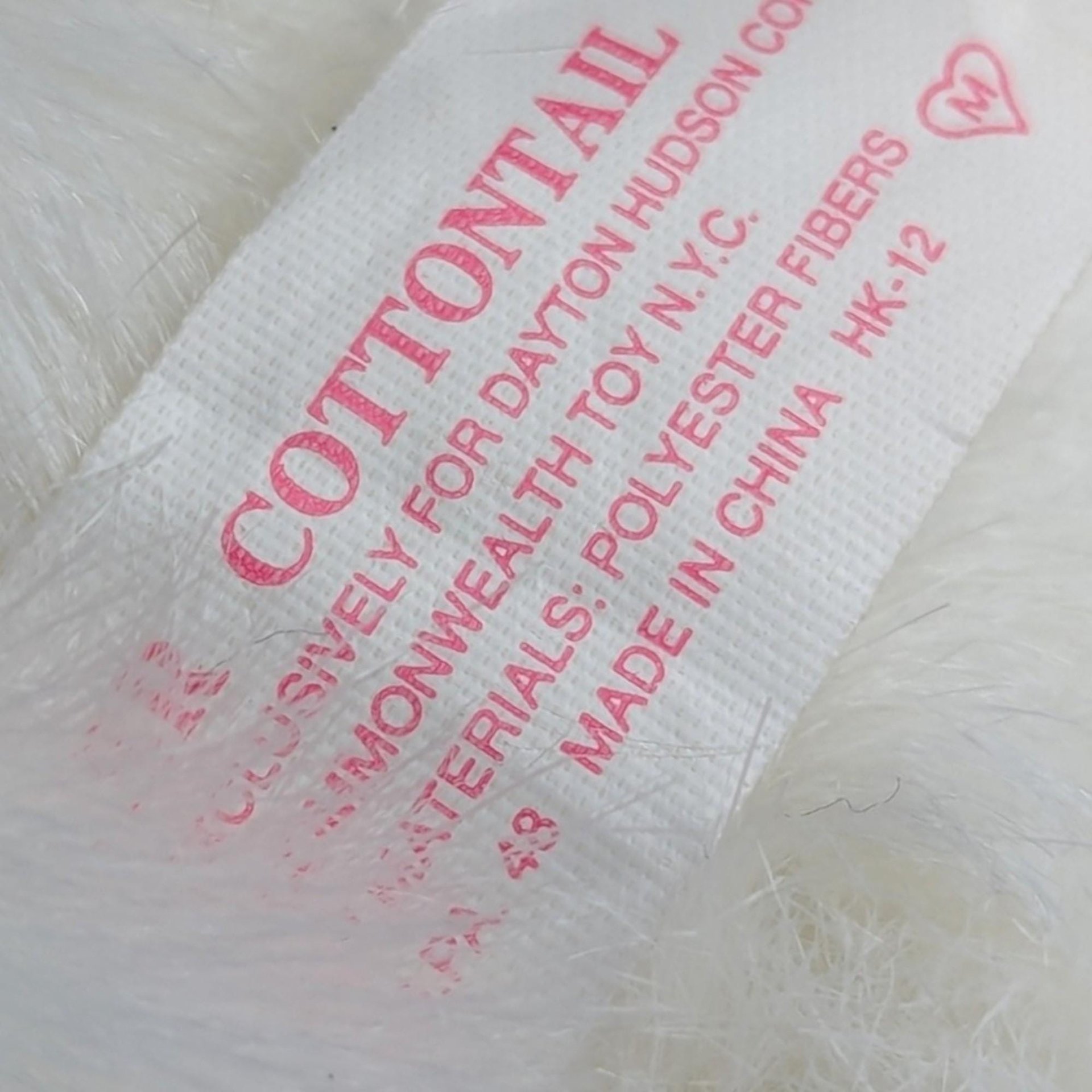 Vintage Dayton Hudson Bunny Plush: White Rabbit Stuffed Animal