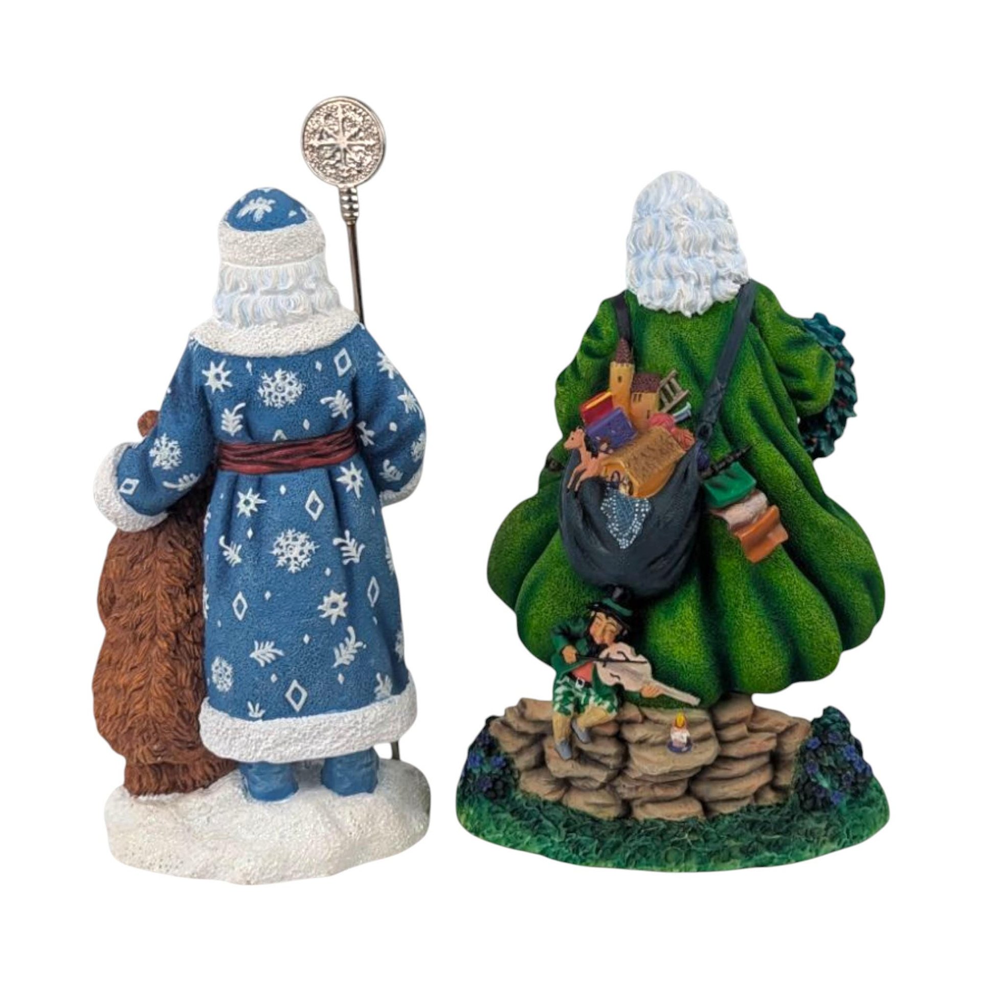 Vintage Pipka Santa Set: Russian and Irish Limited Edition Holiday Figurines