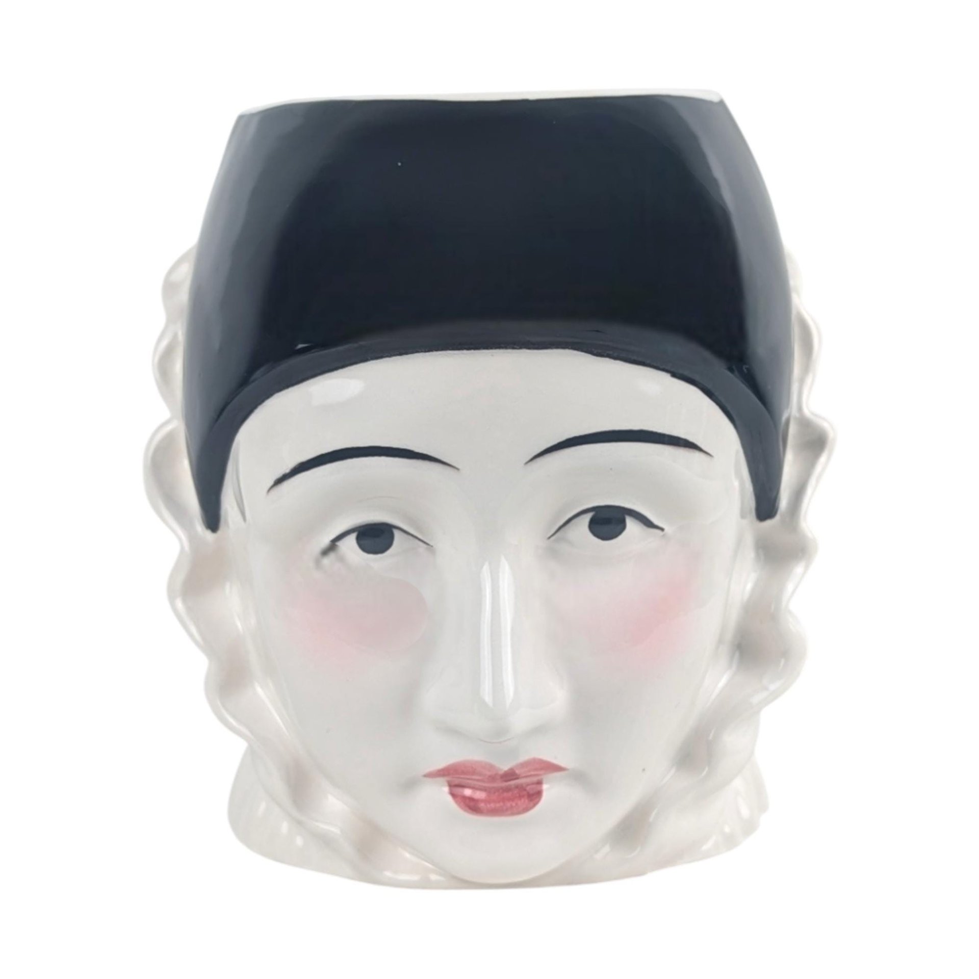 Vintage Pierrot Clown Mug: Taste Setter by Sigma, Ceramic Head Vase Cup