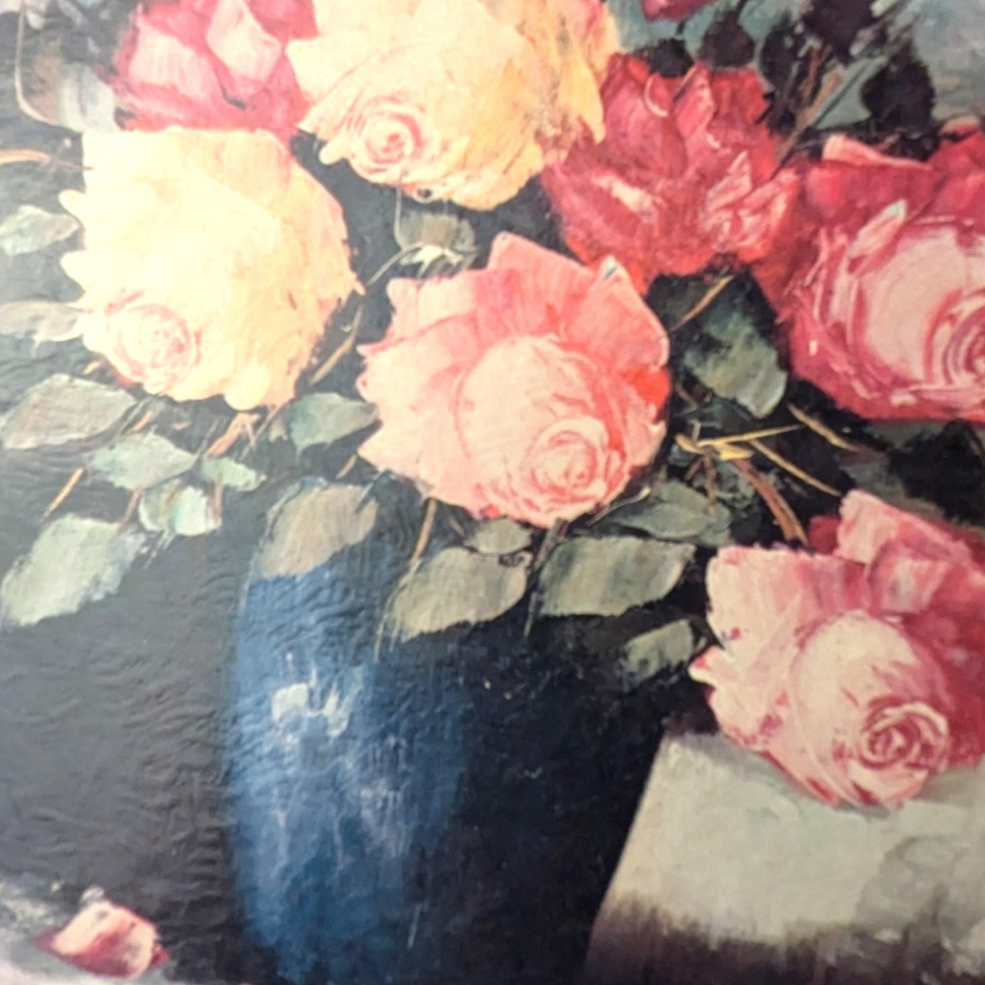 Vintage Floral Lithograph Prints: Framed Still Life Art Treasure Pair