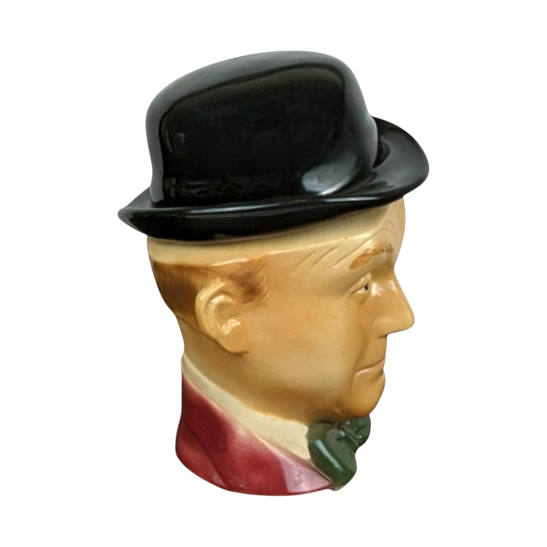 Vintage Stan Laurel Decanter: 1976 Ezra Brooks Ceramic Barware