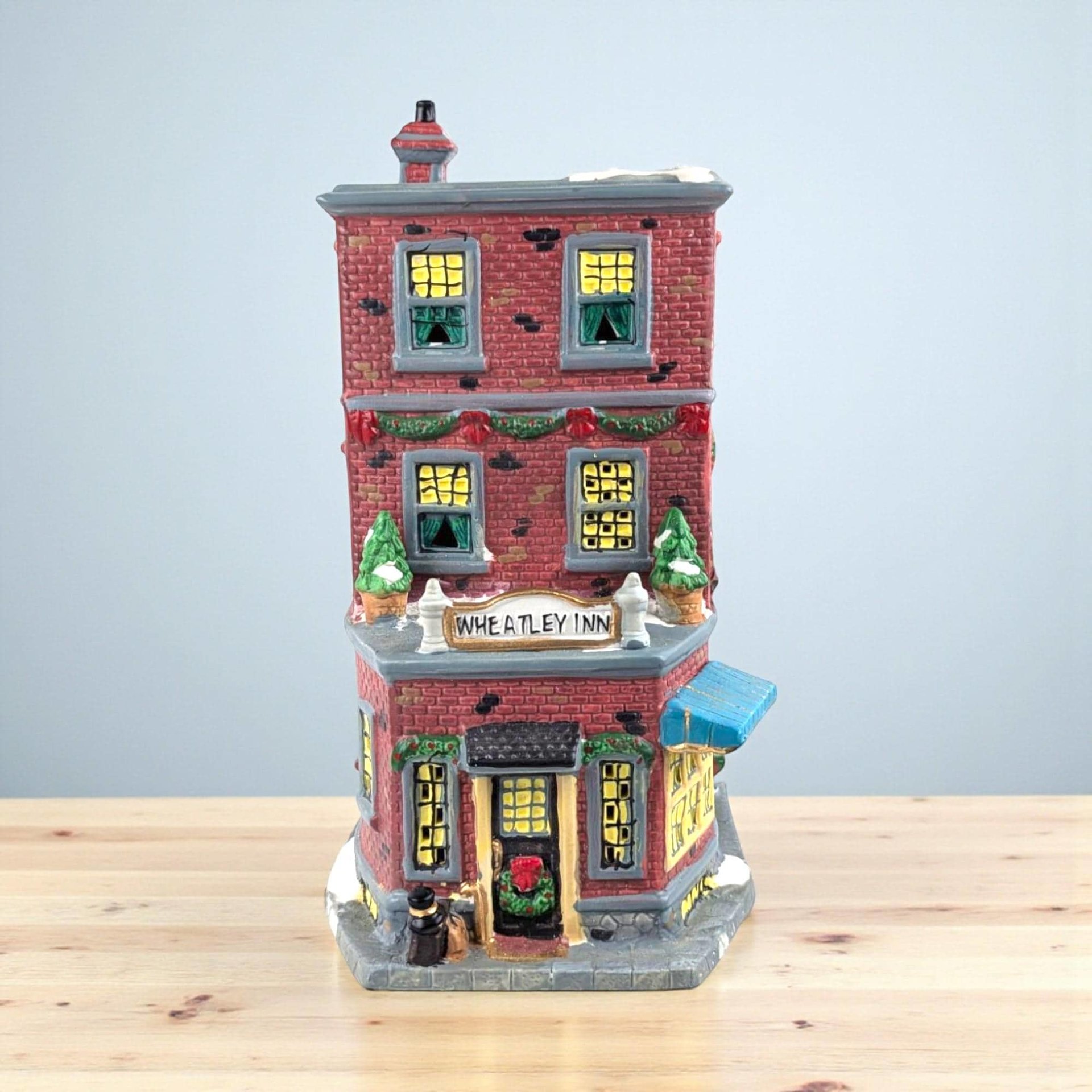 Vintage Lighted Christmas Village House: Santa's Workshop Wheatley Inn