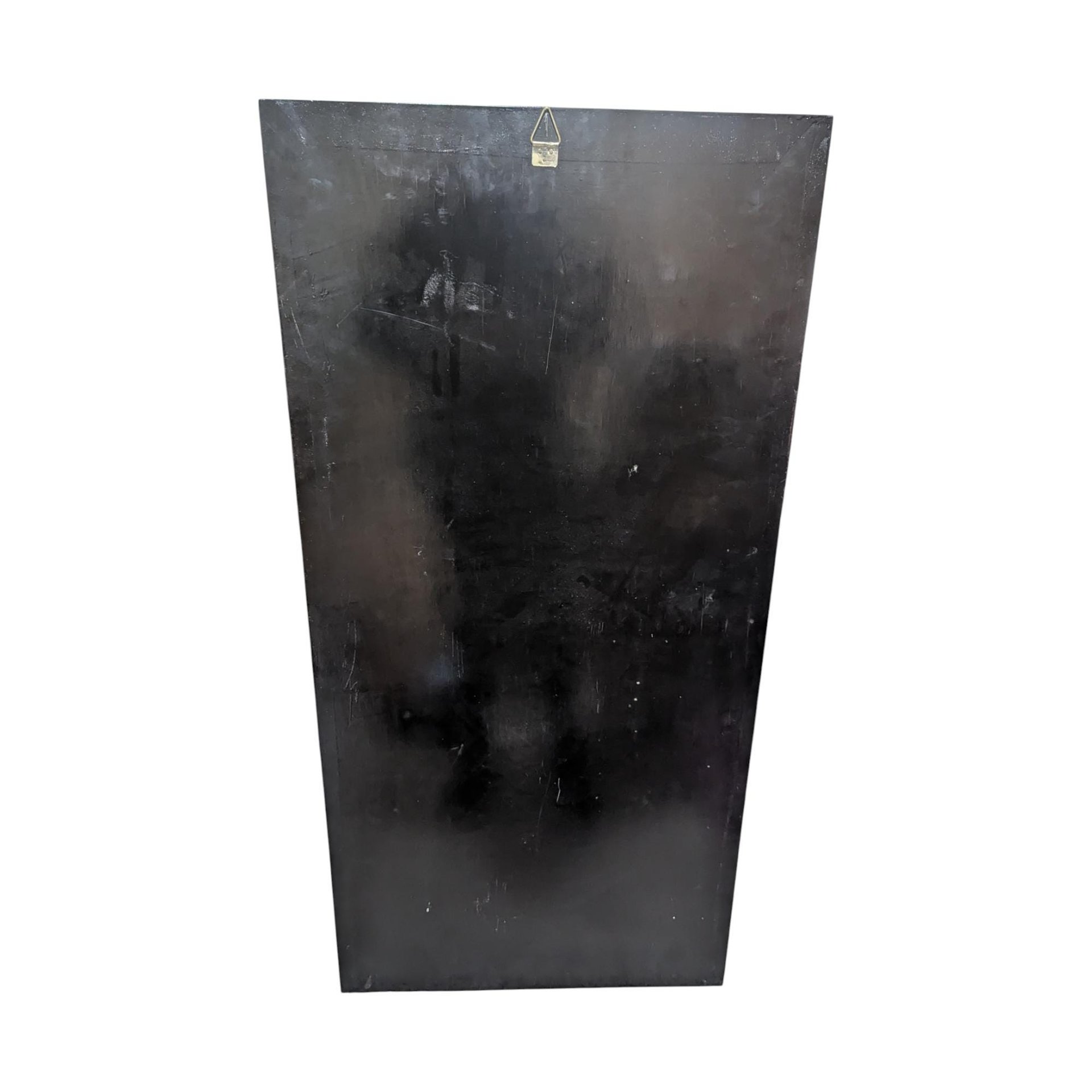 Vintage Vietnamese Mother of Pearl Panel: Torii Gate Lacquerware Wall Art