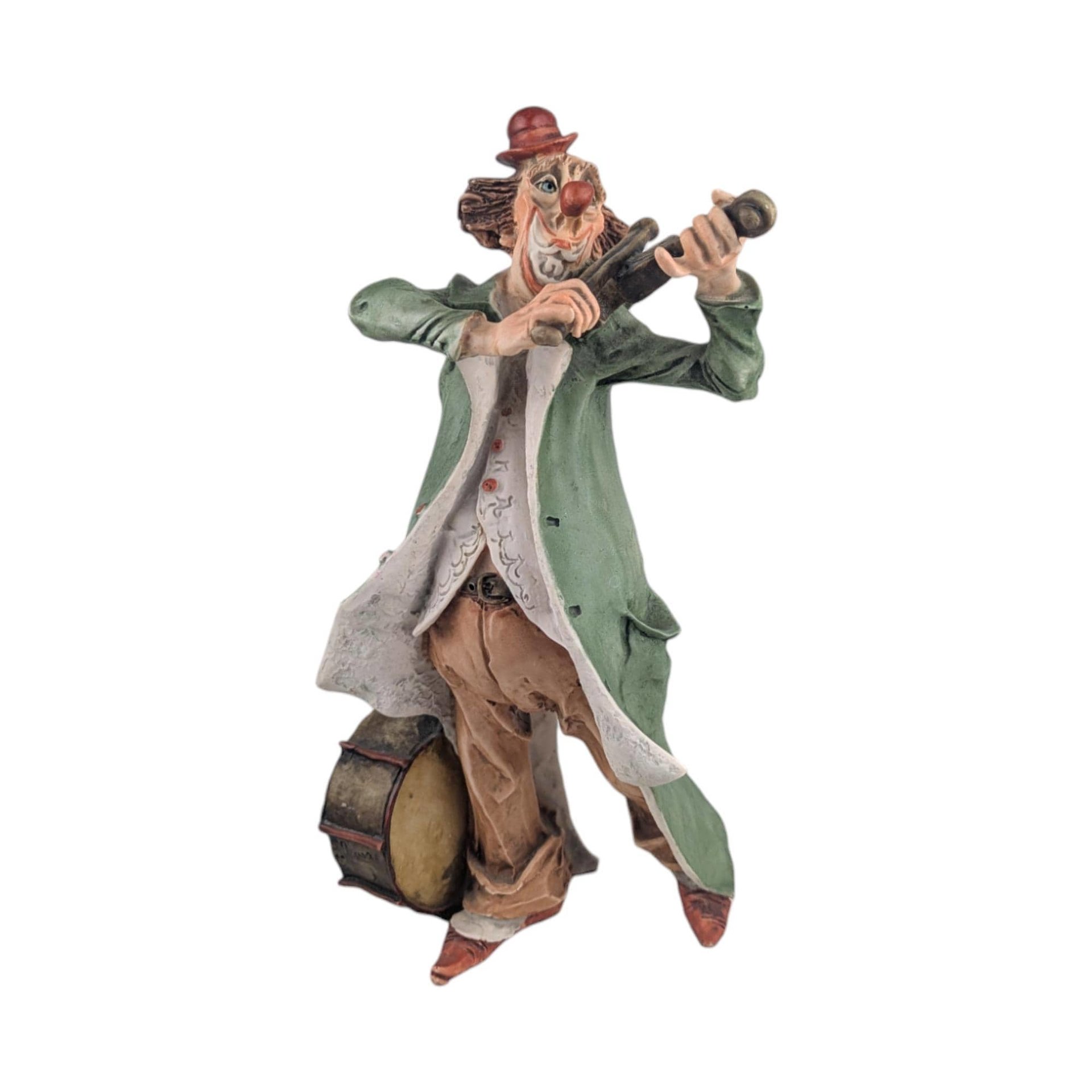 Vintage Capodimonte Clown Figurine: Italian Art Statue with N Crown Mark