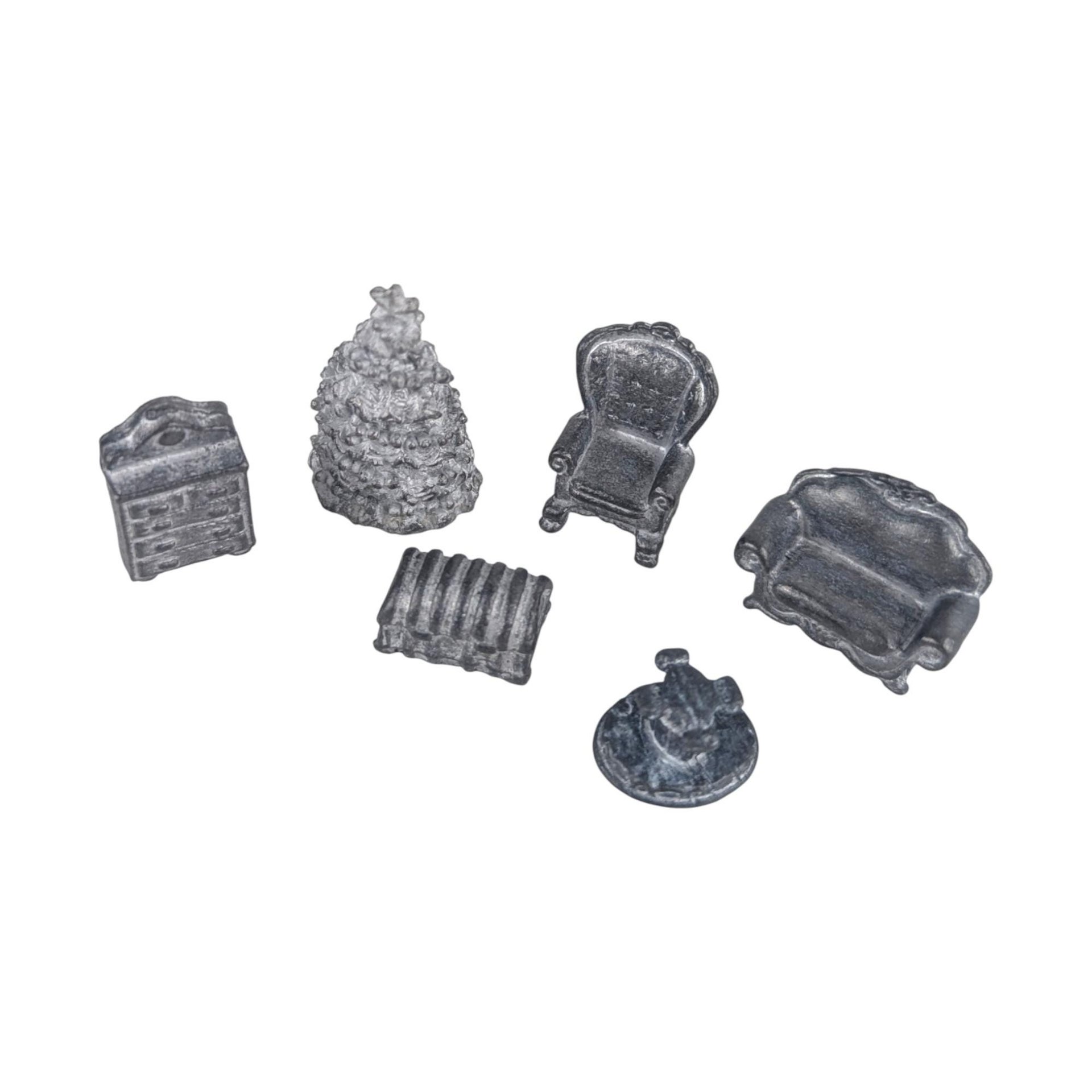 Vintage Dept 56 A Christmas Dollhouse: Winter Silhouette, 8-Piece Porcelain Figurine Set