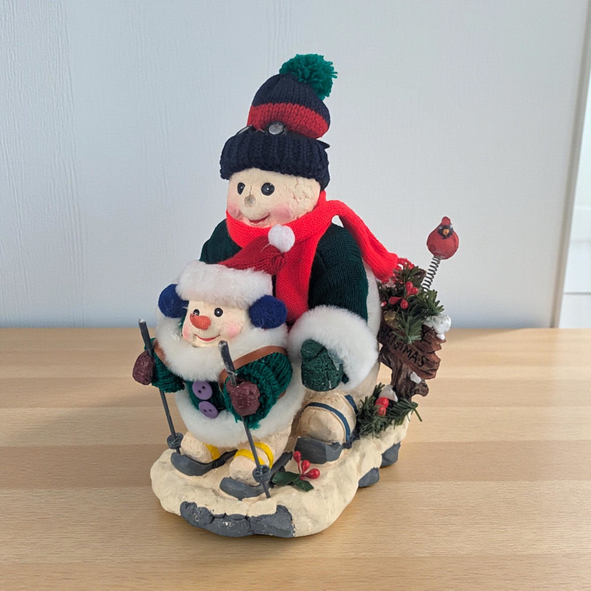 Vintage Grandeur Noel Snowman Figure, Your Choice: Skiing, Tire Swing, or Holiday Collectible
