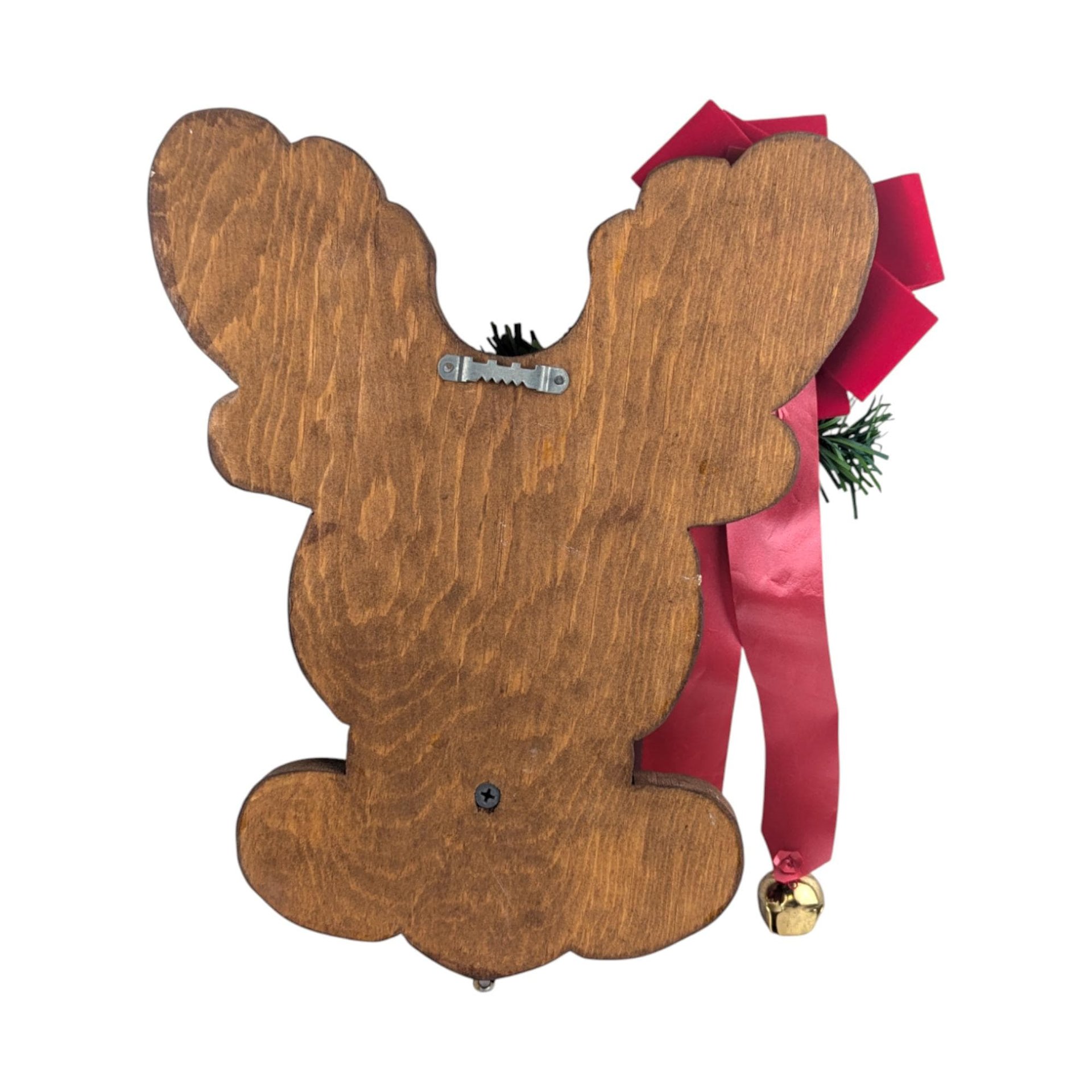 Vintage Wooden Reindeer Head Wall Decor: Handpainted Rudolph Hanging, Christmas Folk Art