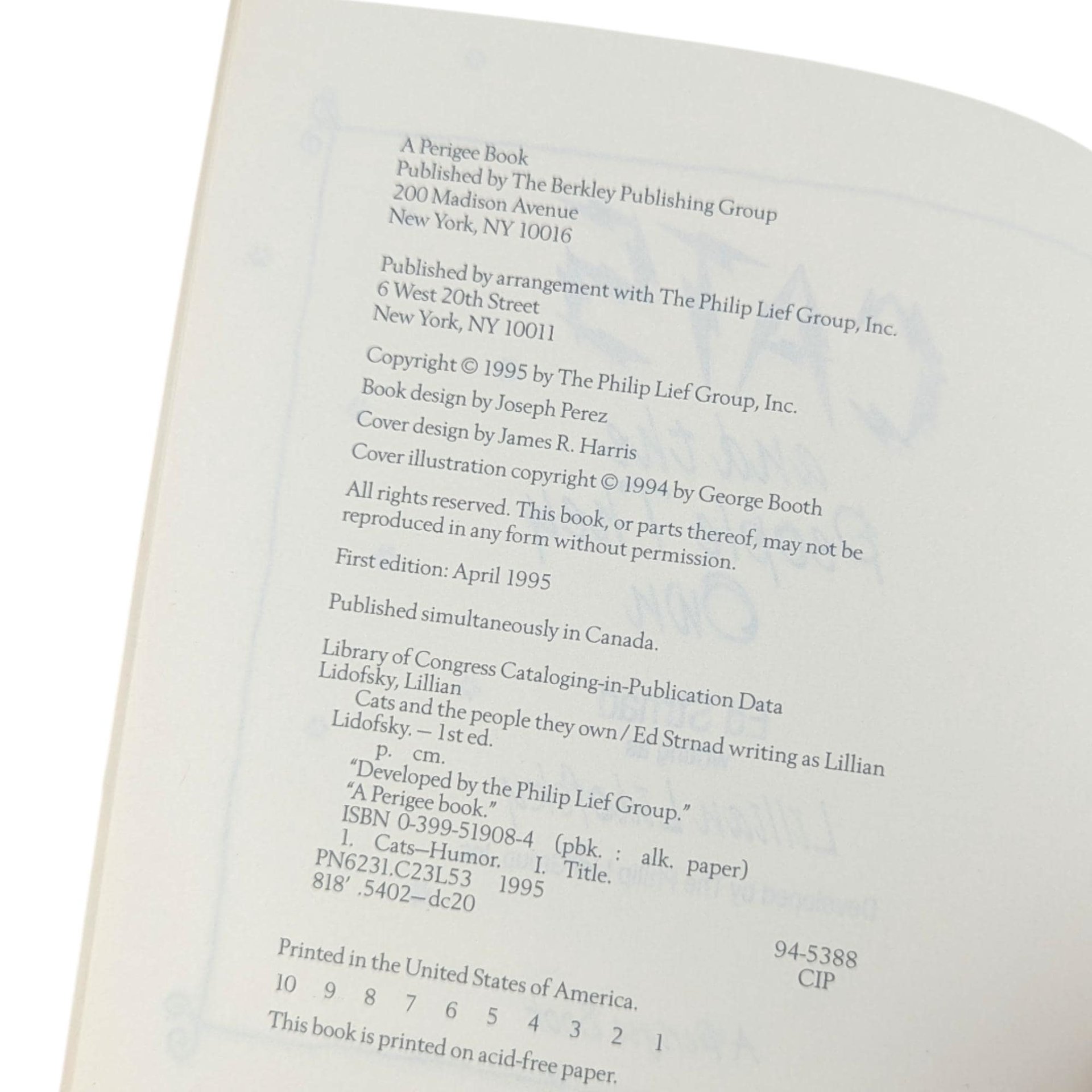 Vintage 1995 Cats and the People They Own: Ed Strnad Comic Humor Book