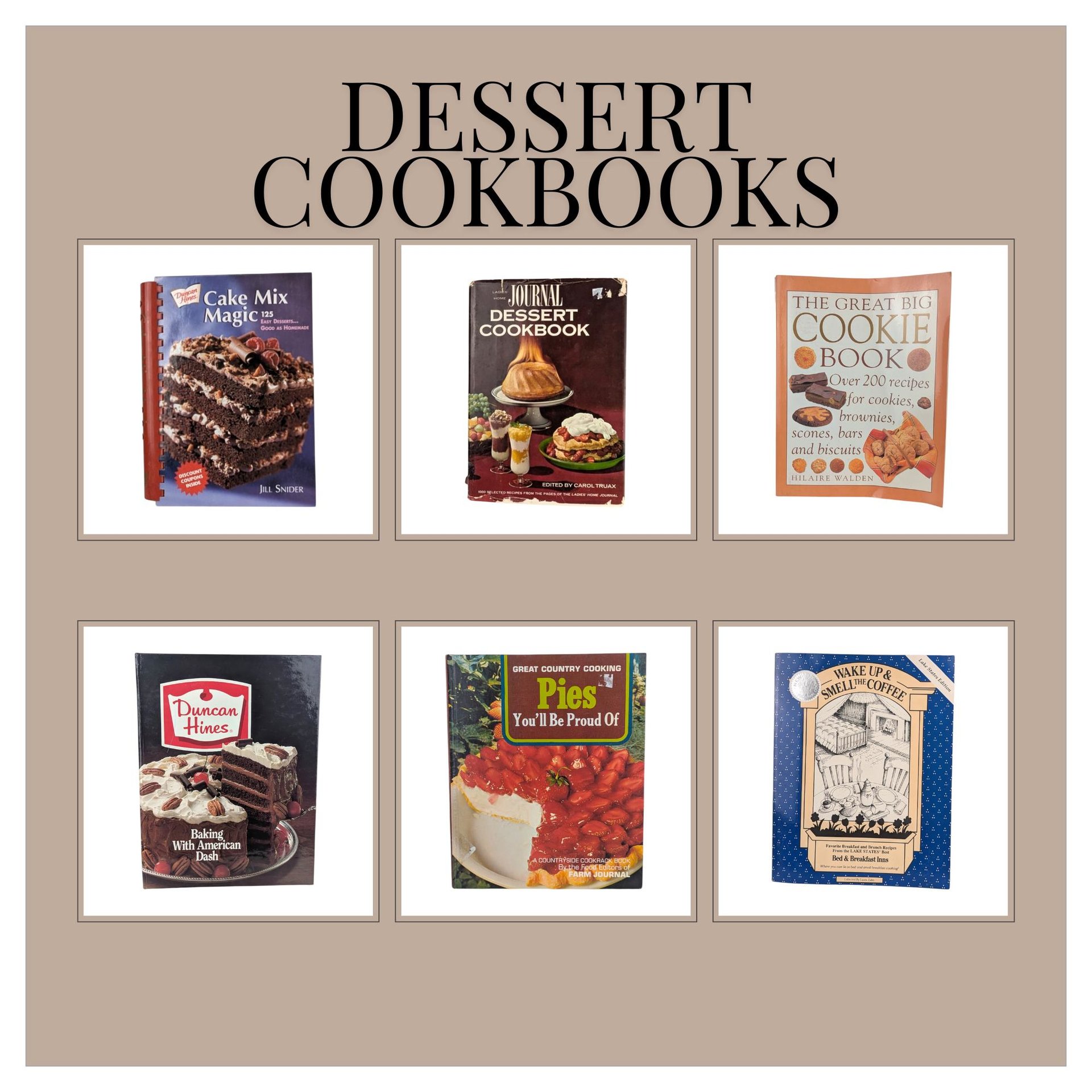 Vintage Dessert Cookbook Your Choice: Duncan Hines, Ladies Home Journal, Baking Books