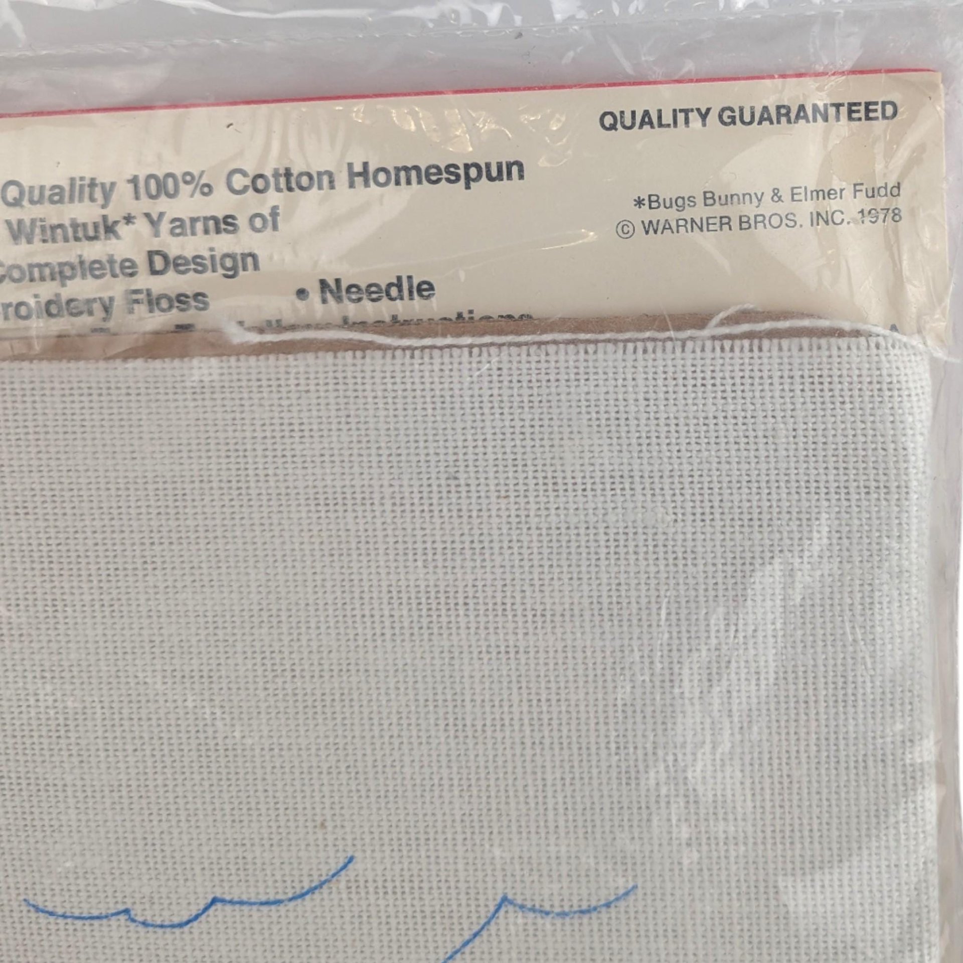 Vintage 1978 Bugs Bunny Embroidery Kit: Elmer Fudd Creative Stitchery Craft