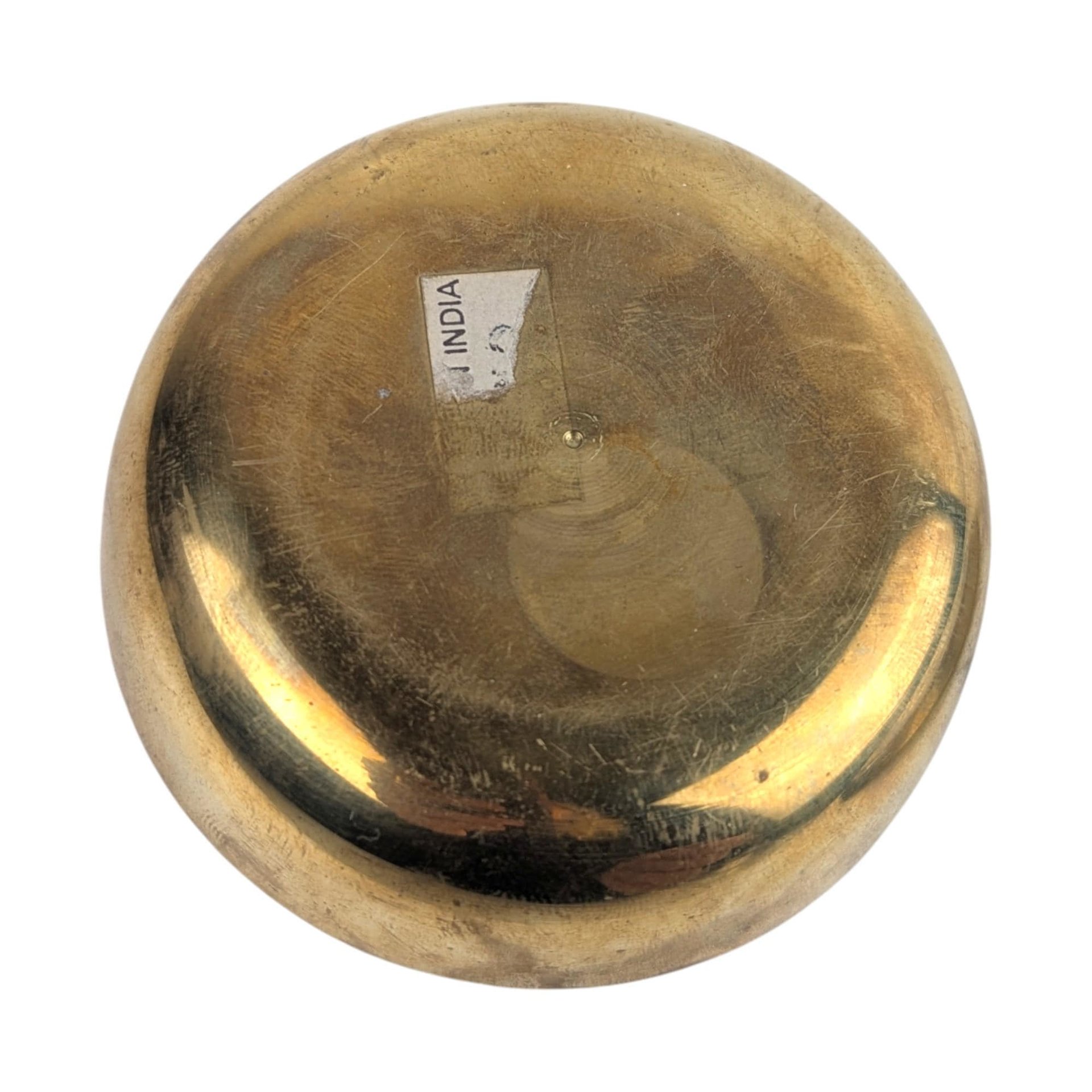 Vintage Brass Enamel Trinket Box: Floral Butterfly Lid Jewelry Holder Made in India