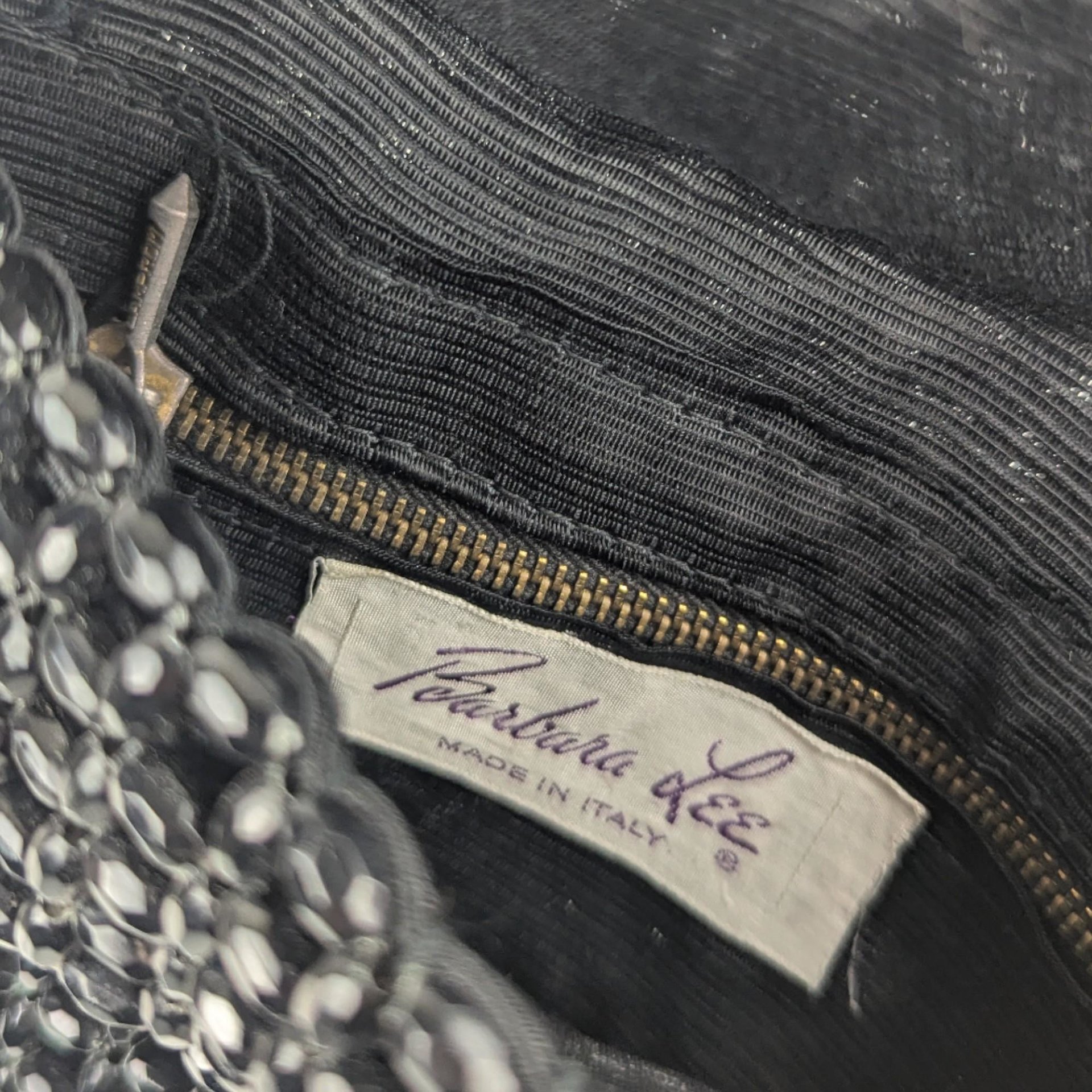 Vintage Barbara Lee Beaded Black Bag: Formal Evening Clutch Purse