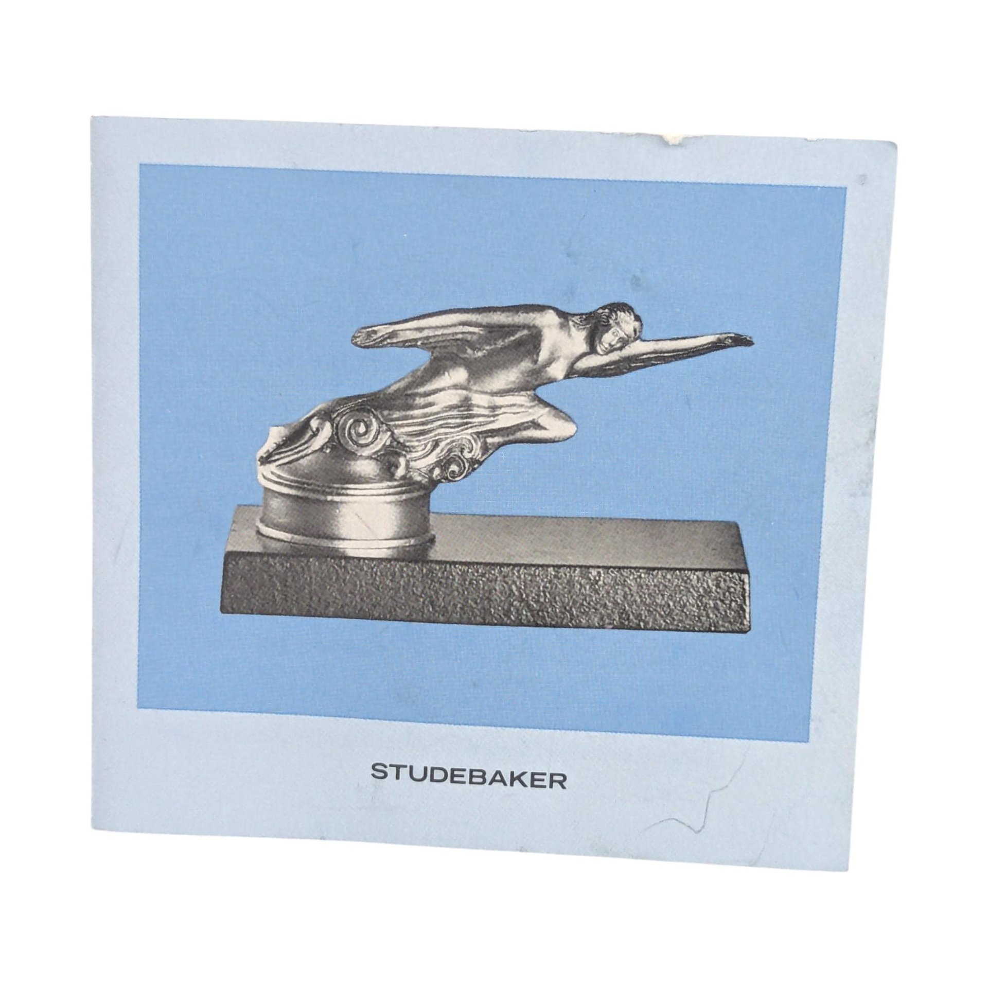 Vintage 1982 Studebaker Hood Ornament: Franklin Mint Pewter Atalanta Sculpture