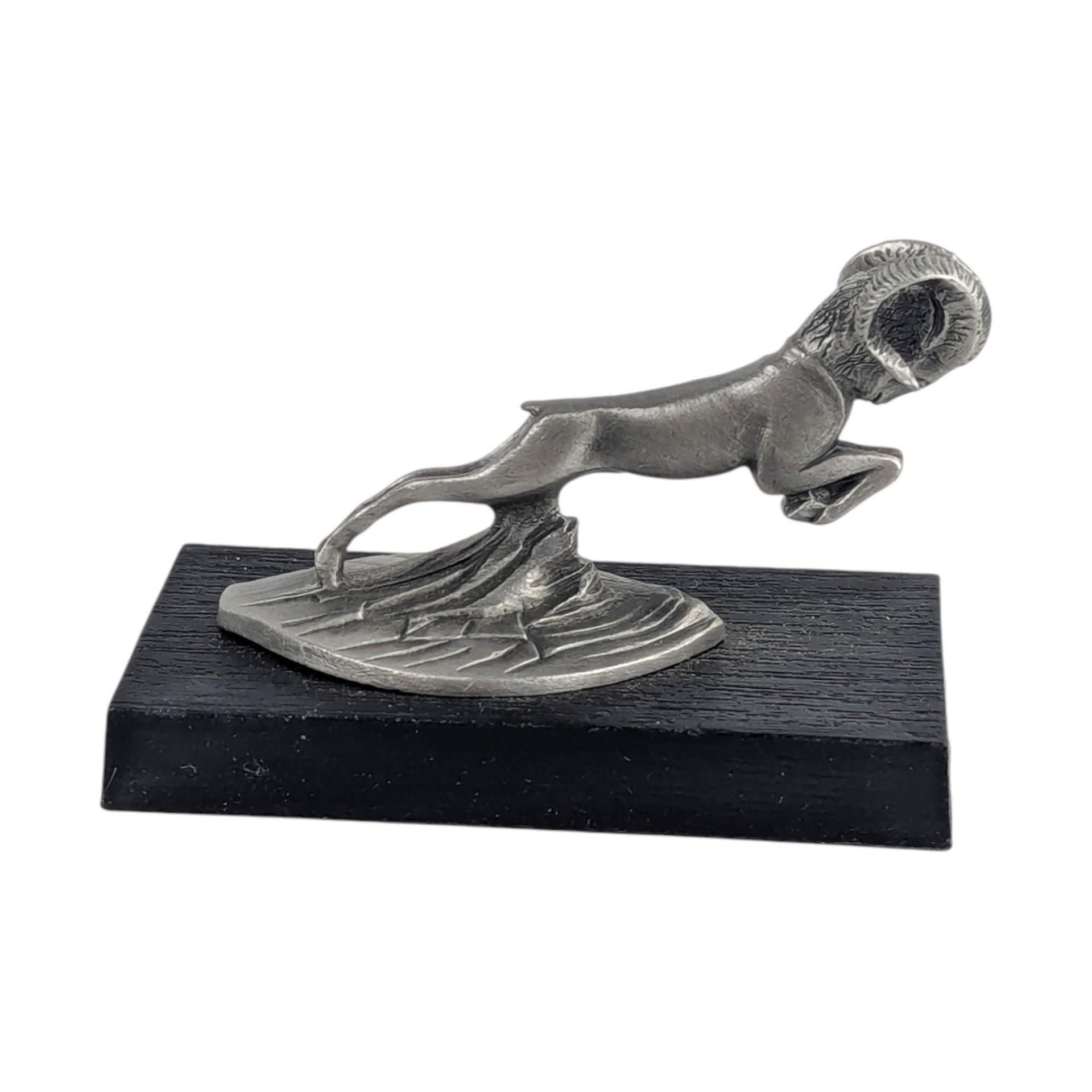 Vintage 1983 Dodge Pewter Hood Ornament: Franklin Mint Ram Sculpture