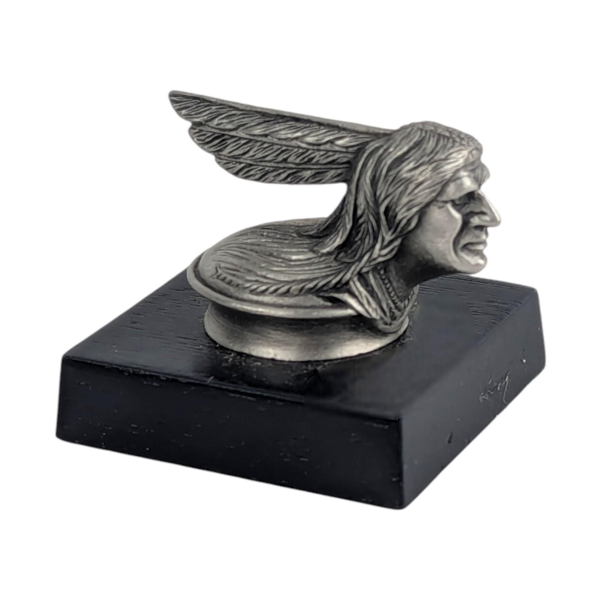 Vintage 1982 Pontiac Pewter Hood Ornament: Franklin Mint Chief Sculpture
