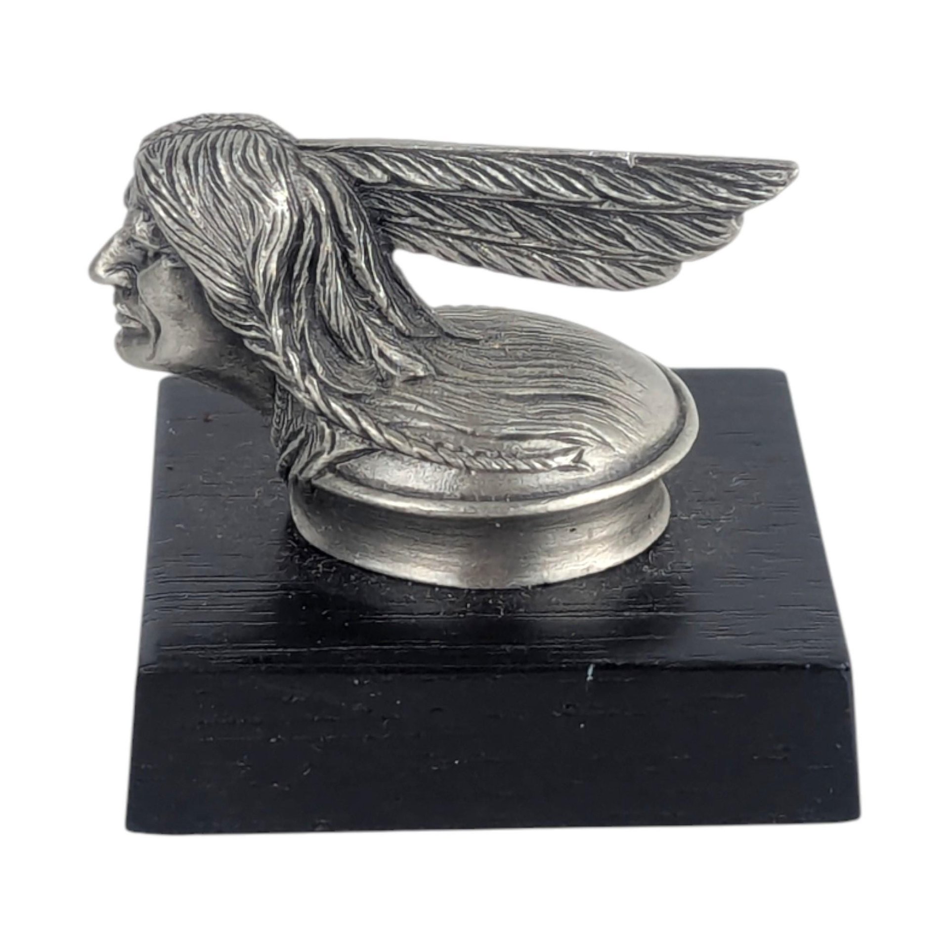 Vintage 1982 Pontiac Pewter Hood Ornament: Franklin Mint Chief Sculpture