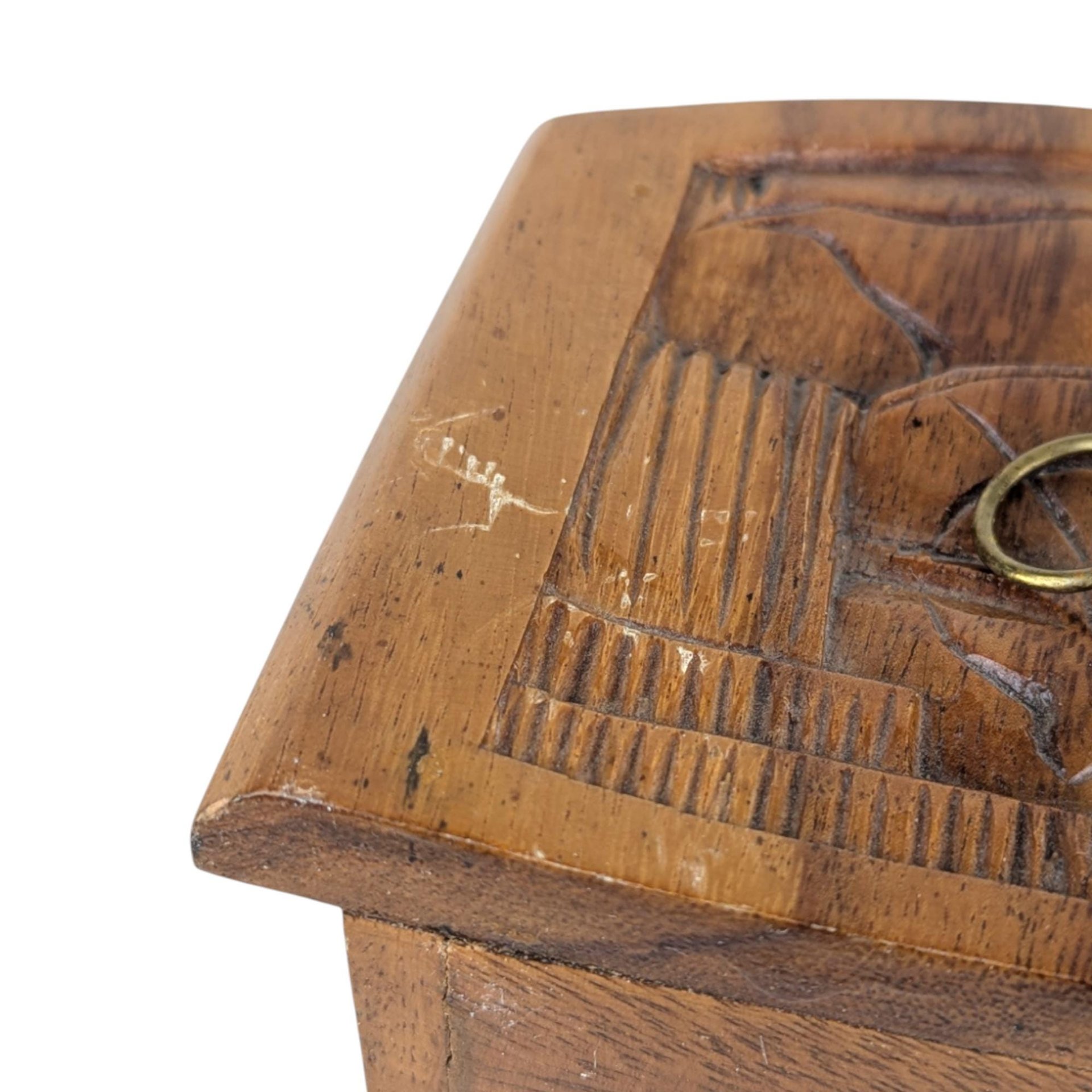 Vintage Carved Wood Coaster Set: Mixed Wood Barware with Holder