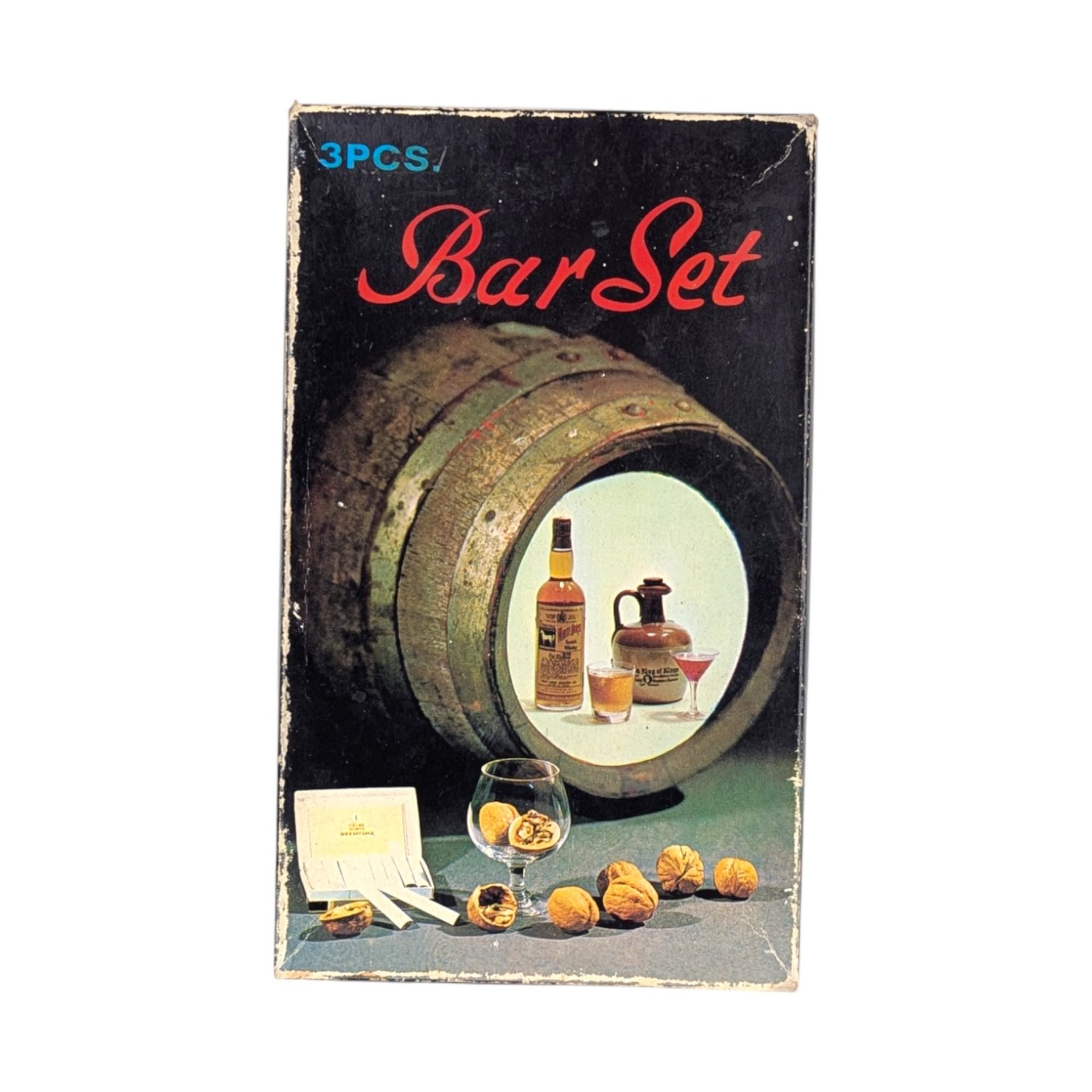 Vintage 1960s Jamaican Bar Set: Rosewood & Steel Barware Tools